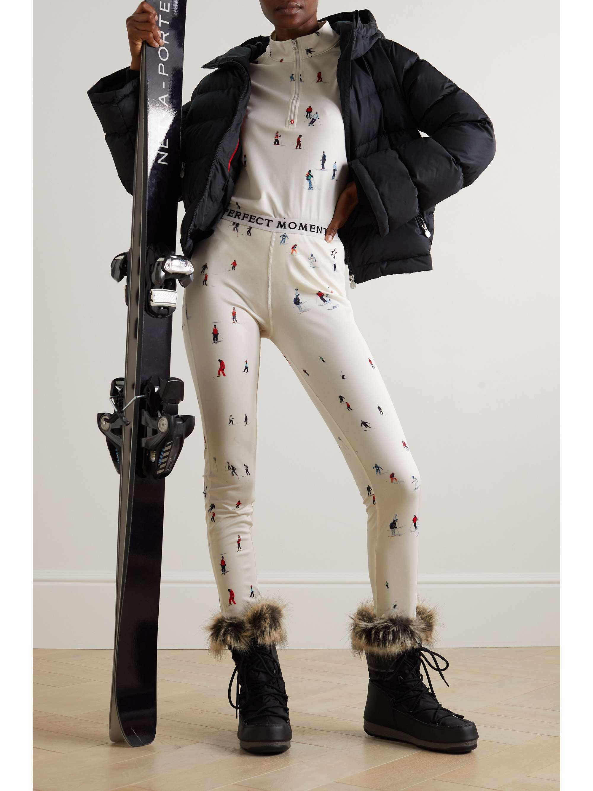 PERFECT MOMENT Printed stretch-jersey top