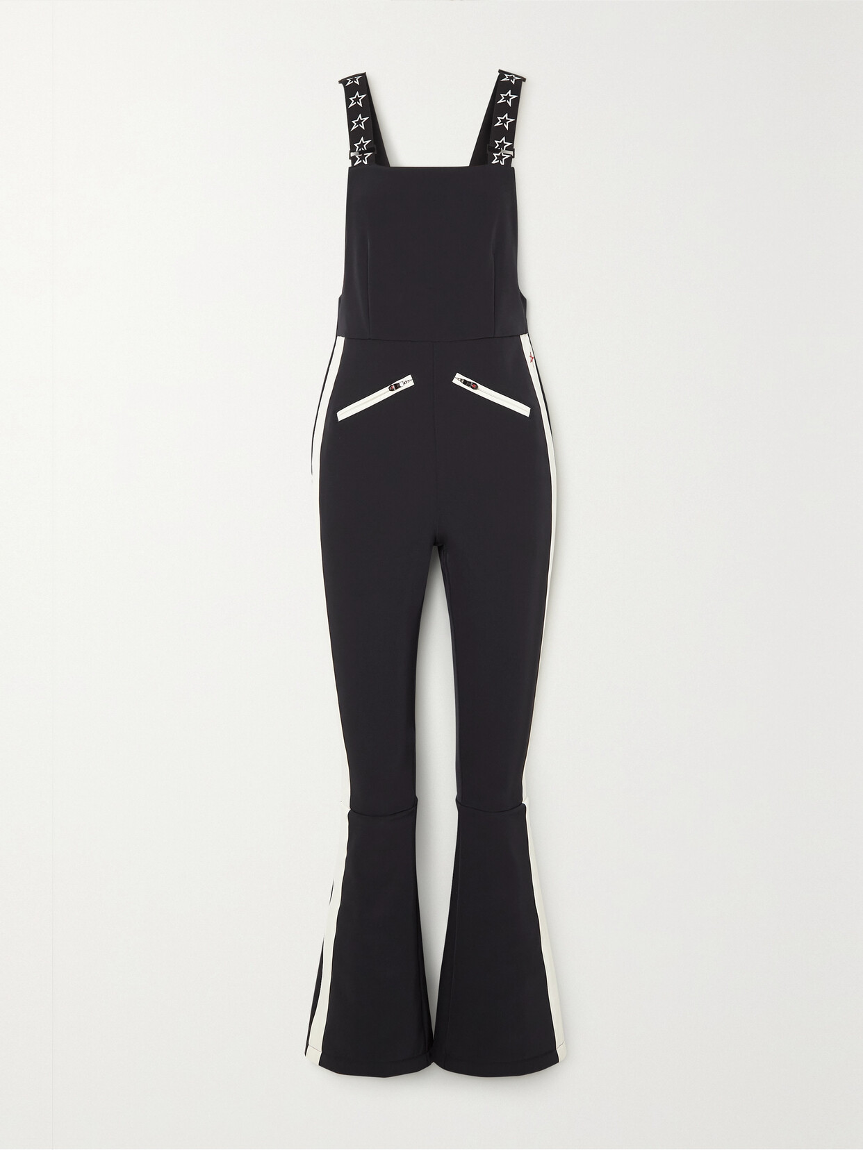 Perfect Moment - Thora Striped Jacquard-trimmed Ski Salopettes - Black