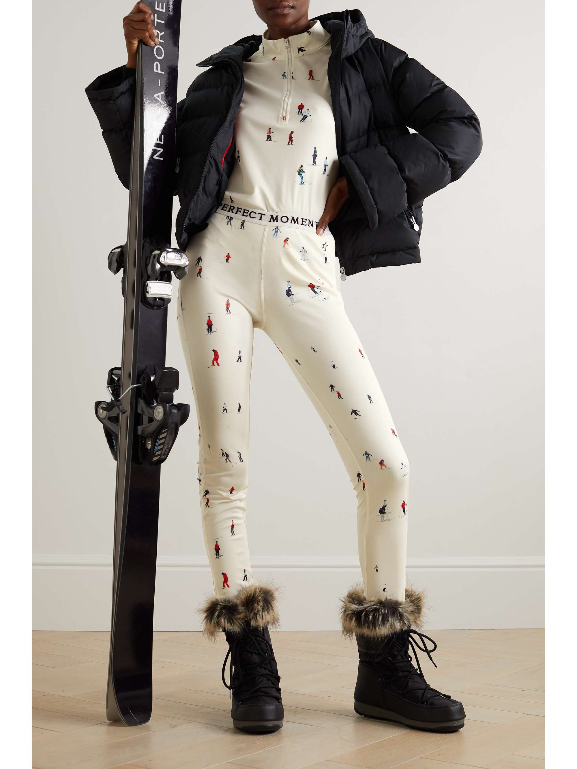 PERFECT MOMENT Leggings aus bedrucktem Stretch-Jersey