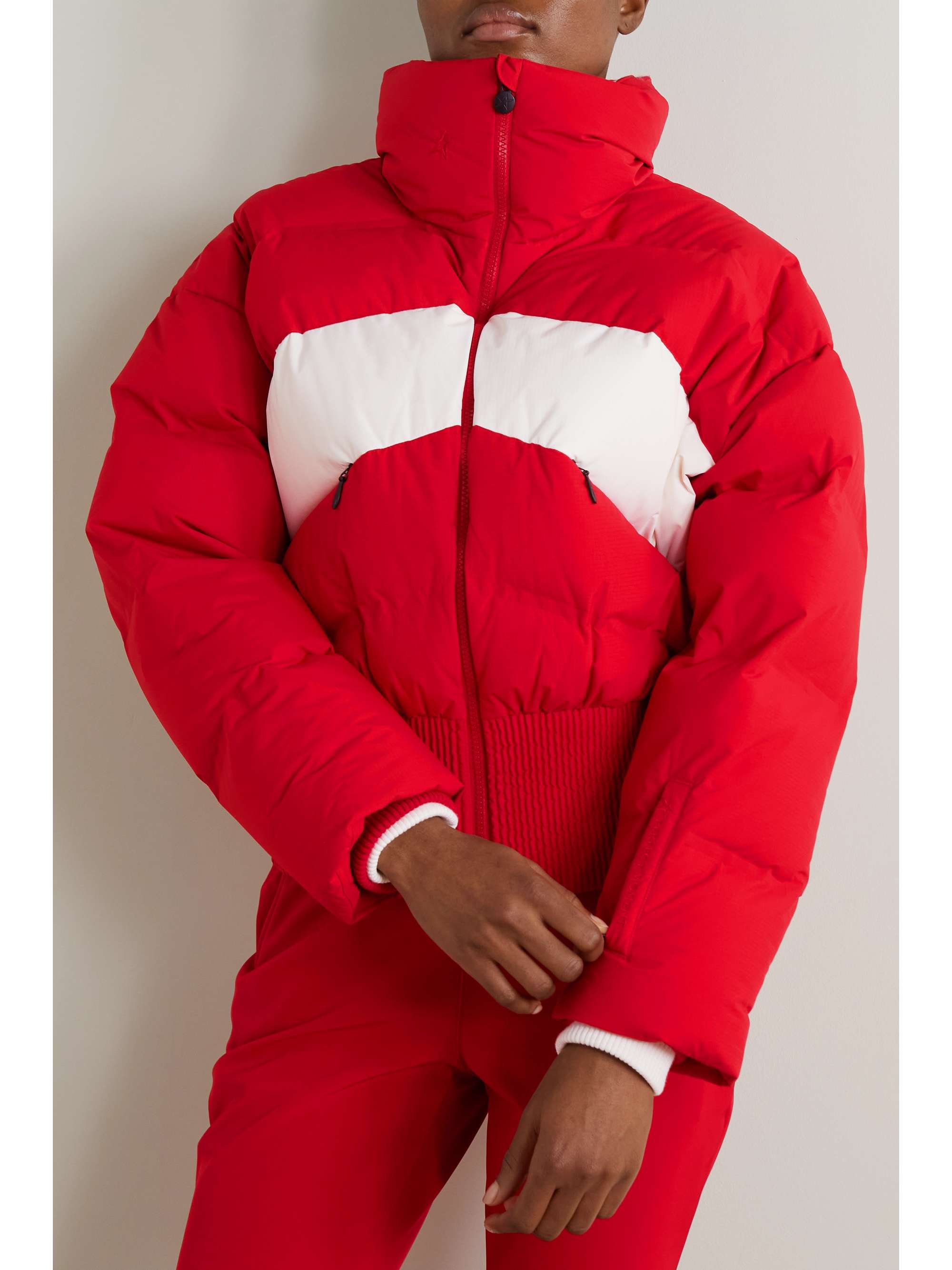 PERFECT MOMENT Juniper Duvet striped quilted down ski jacket