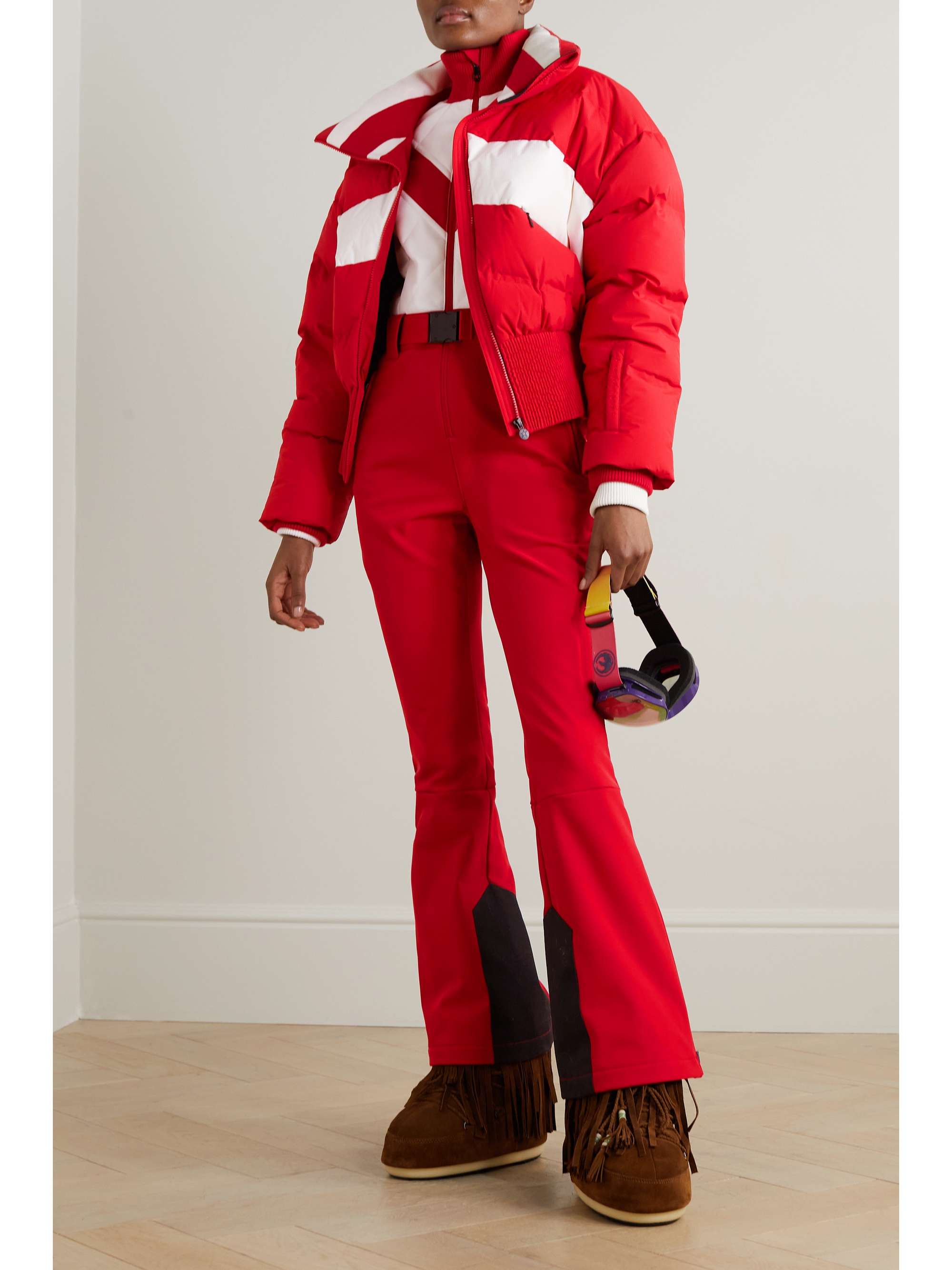 PERFECT MOMENT Juniper Duvet striped quilted down ski jacket
