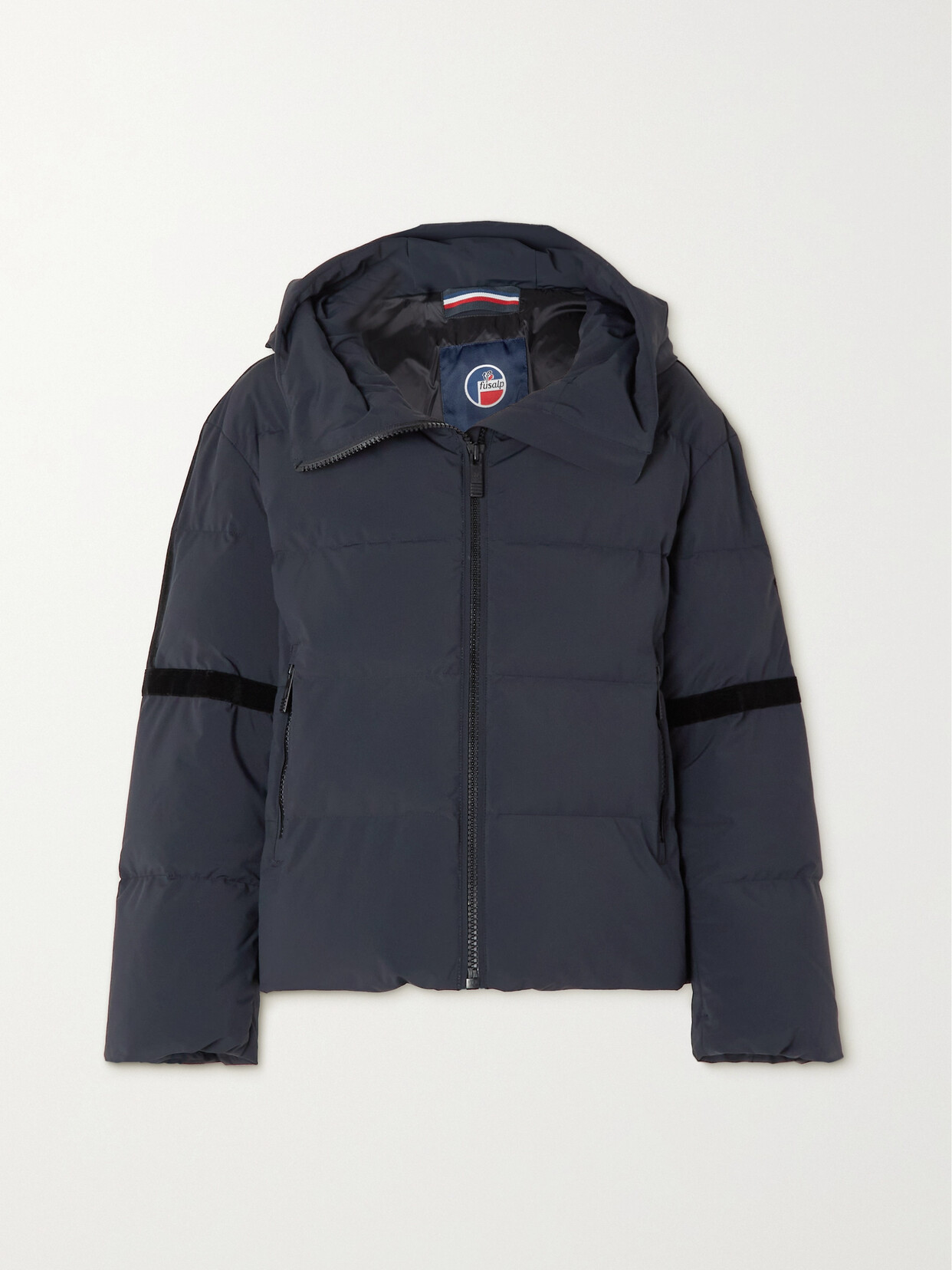 Fusalp Barsy Hooded Velvet-trimmed Quilted Down Ski Jacket In Black