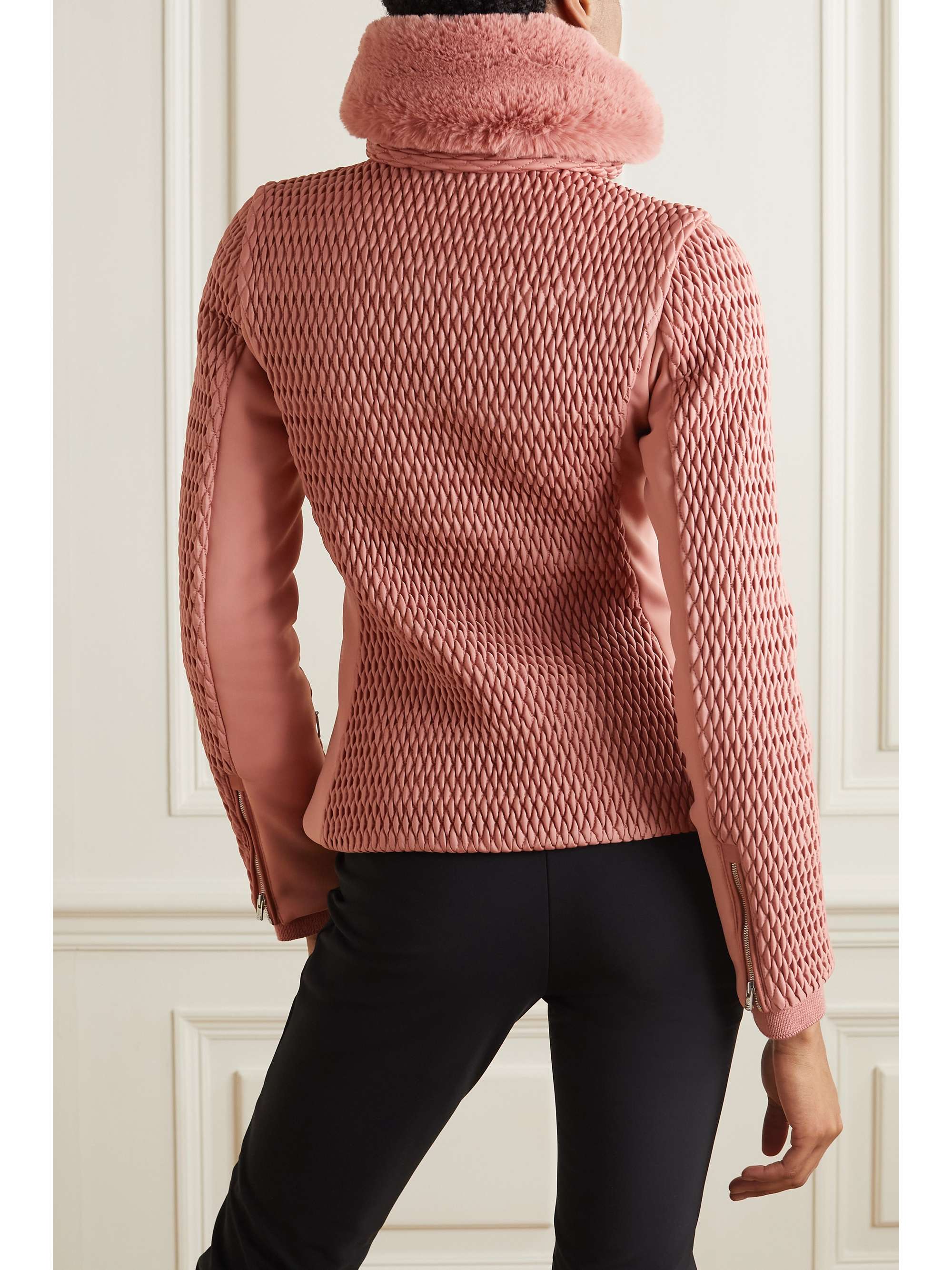 FUSALP Montana Skijacke aus gestepptem Thindown™-Material und Sorona® mit Faux-Faur-Besatz