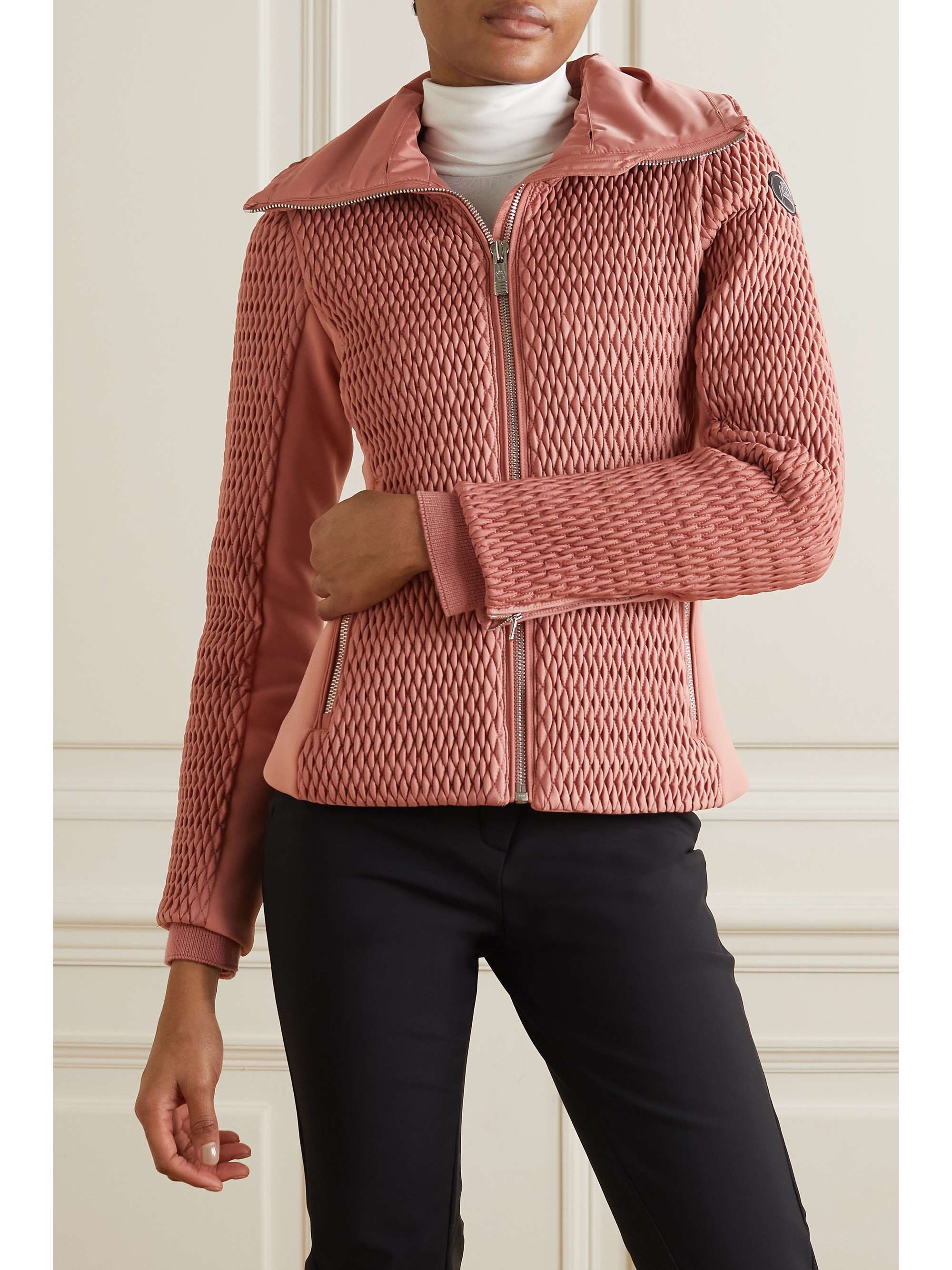 FUSALP Montana Skijacke aus gestepptem Thindown™-Material und Sorona® mit Faux-Faur-Besatz