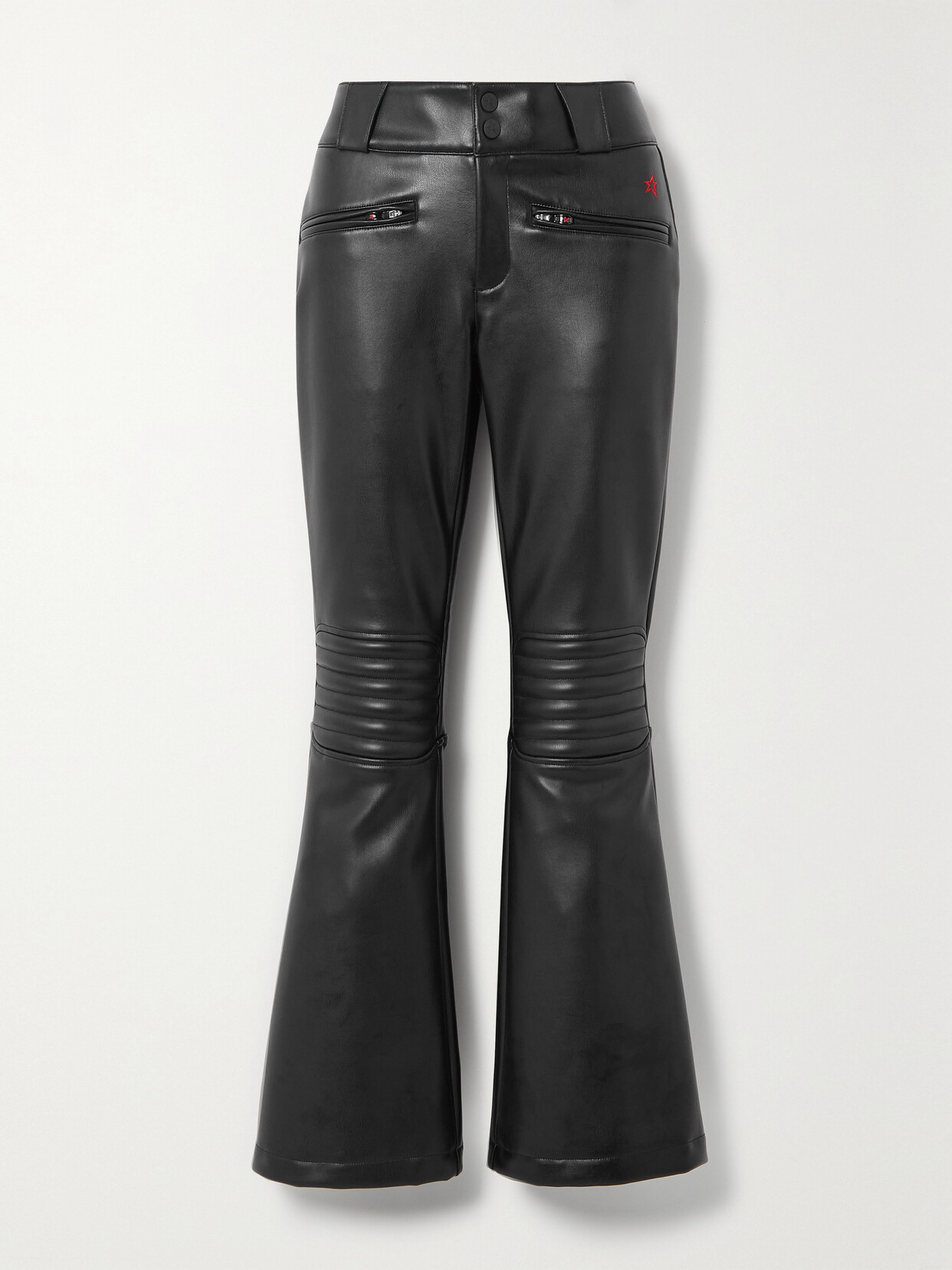 Perfect Moment - Aurora Paneled Faux Leather Flared Ski Pants - Black