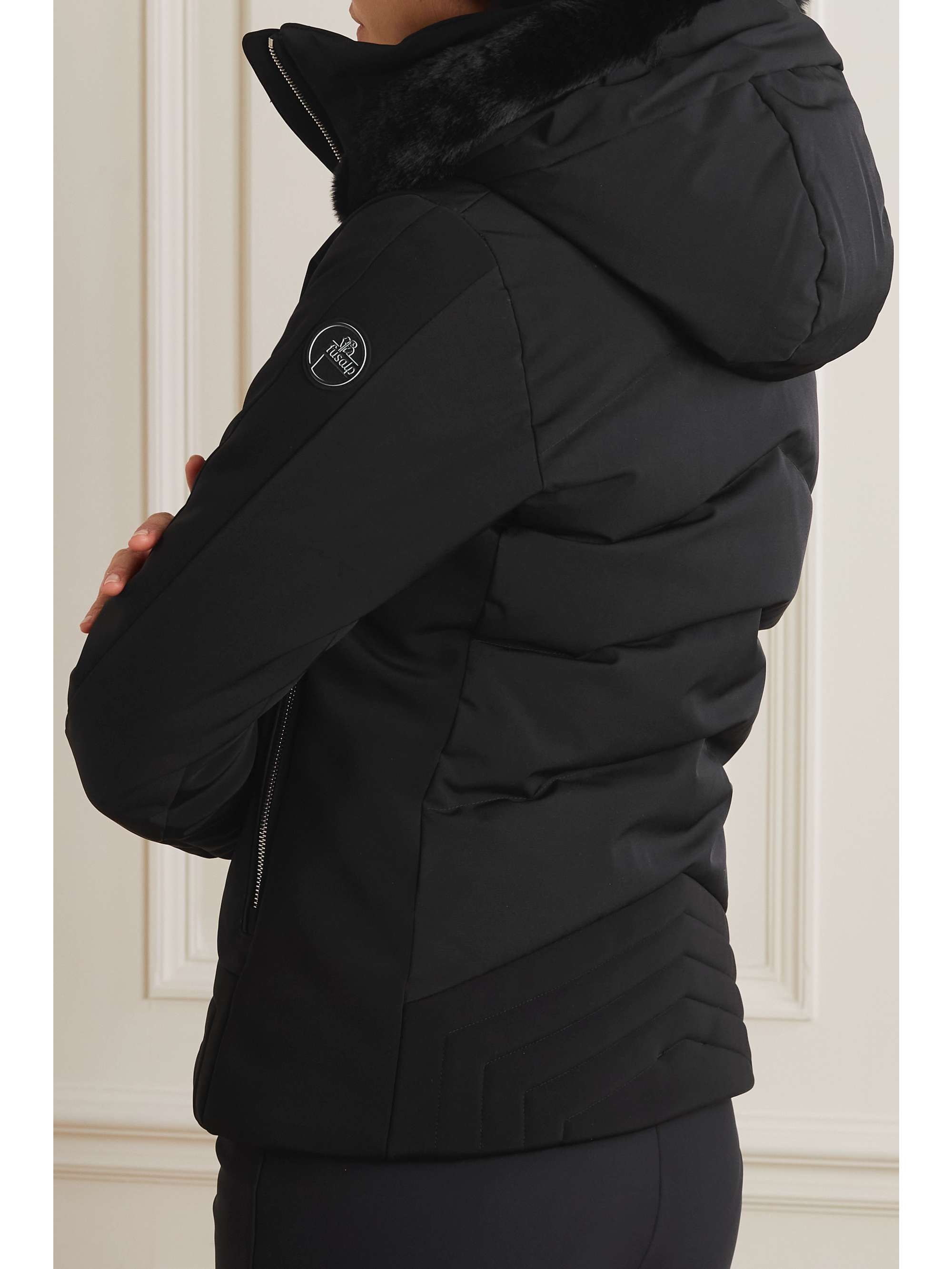 FUSALP Gardena V Skijacke aus gestepptem Shell mit Daunenfüllung, Faux Fur und Kapuze