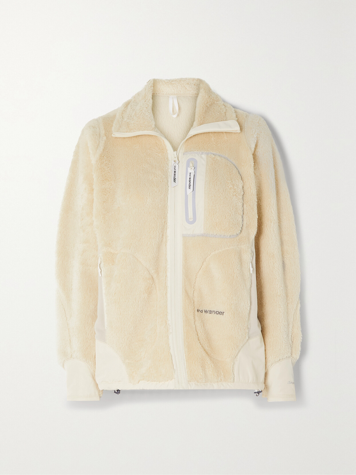 And Wander - Shell-trimmed Fleece Jacket - Off-white