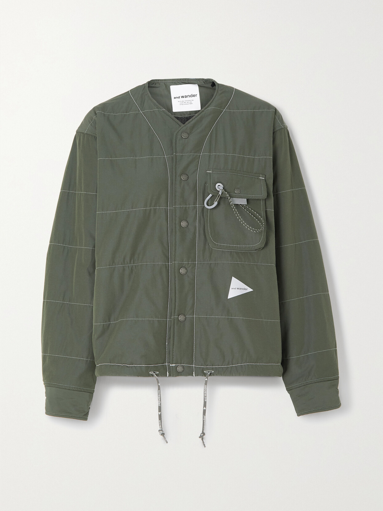 And Wander - Topstitched Shell Jacket - Green