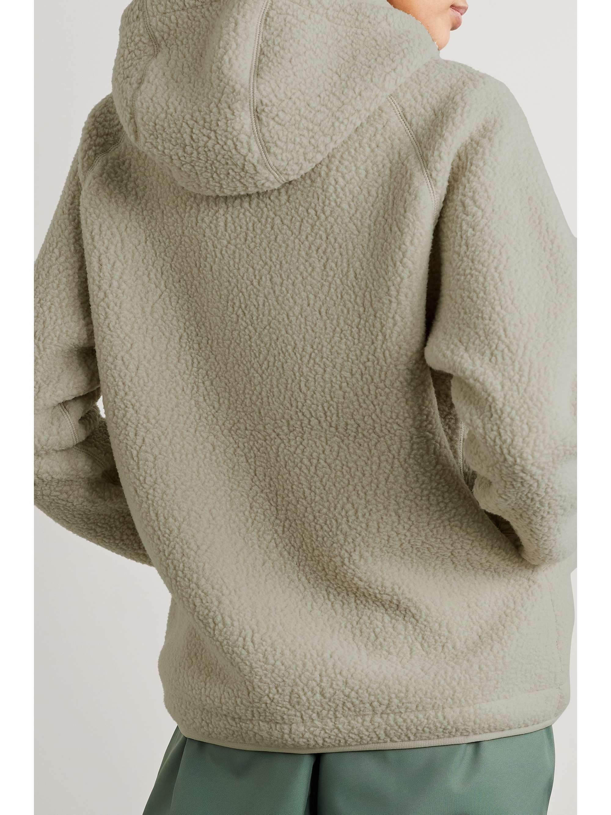 Beige Hooded Polartec fleece jacket 