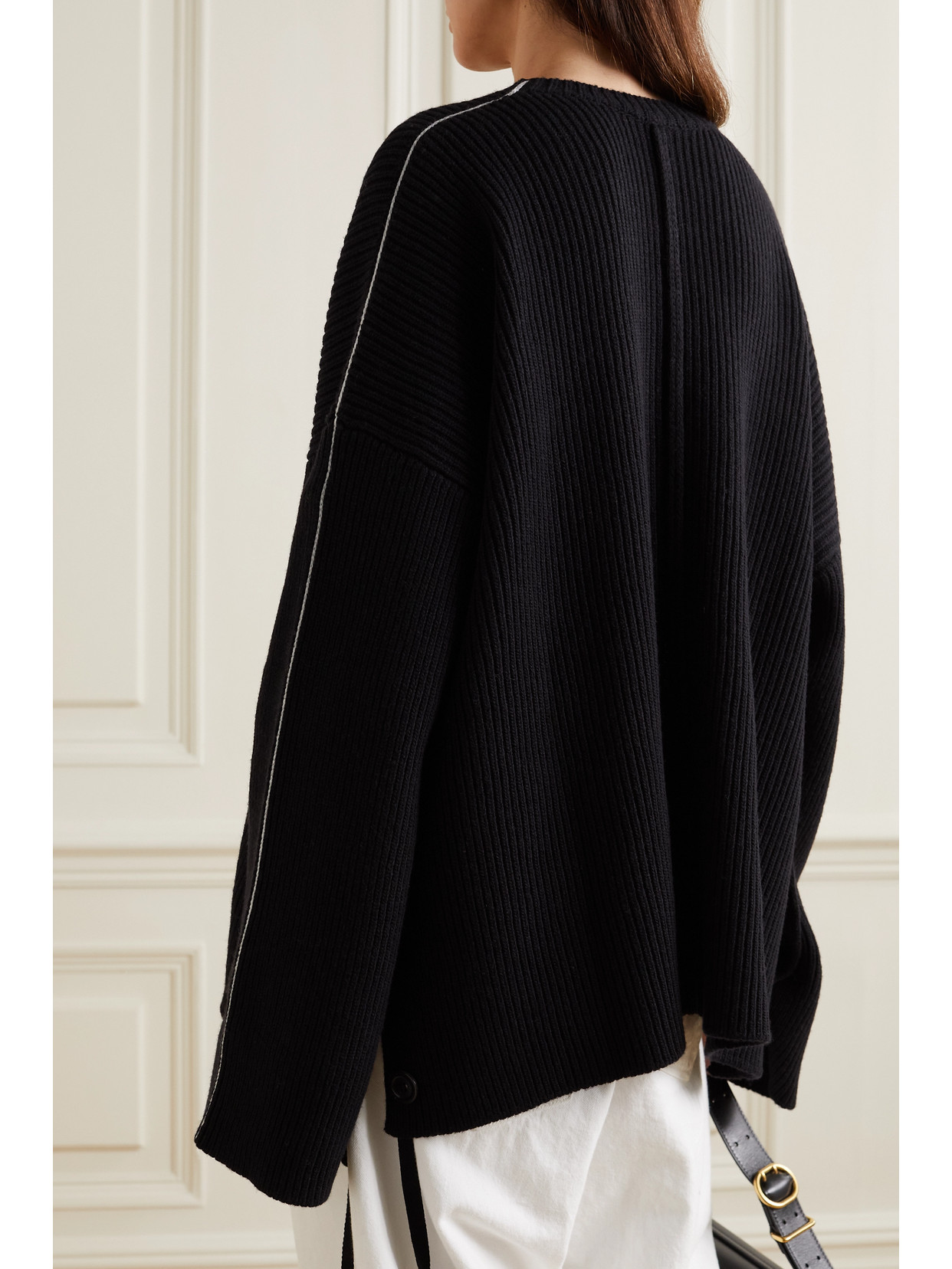 Peter Do Button-detailed Merino Wool And Cashmere-blend Sweater In Black