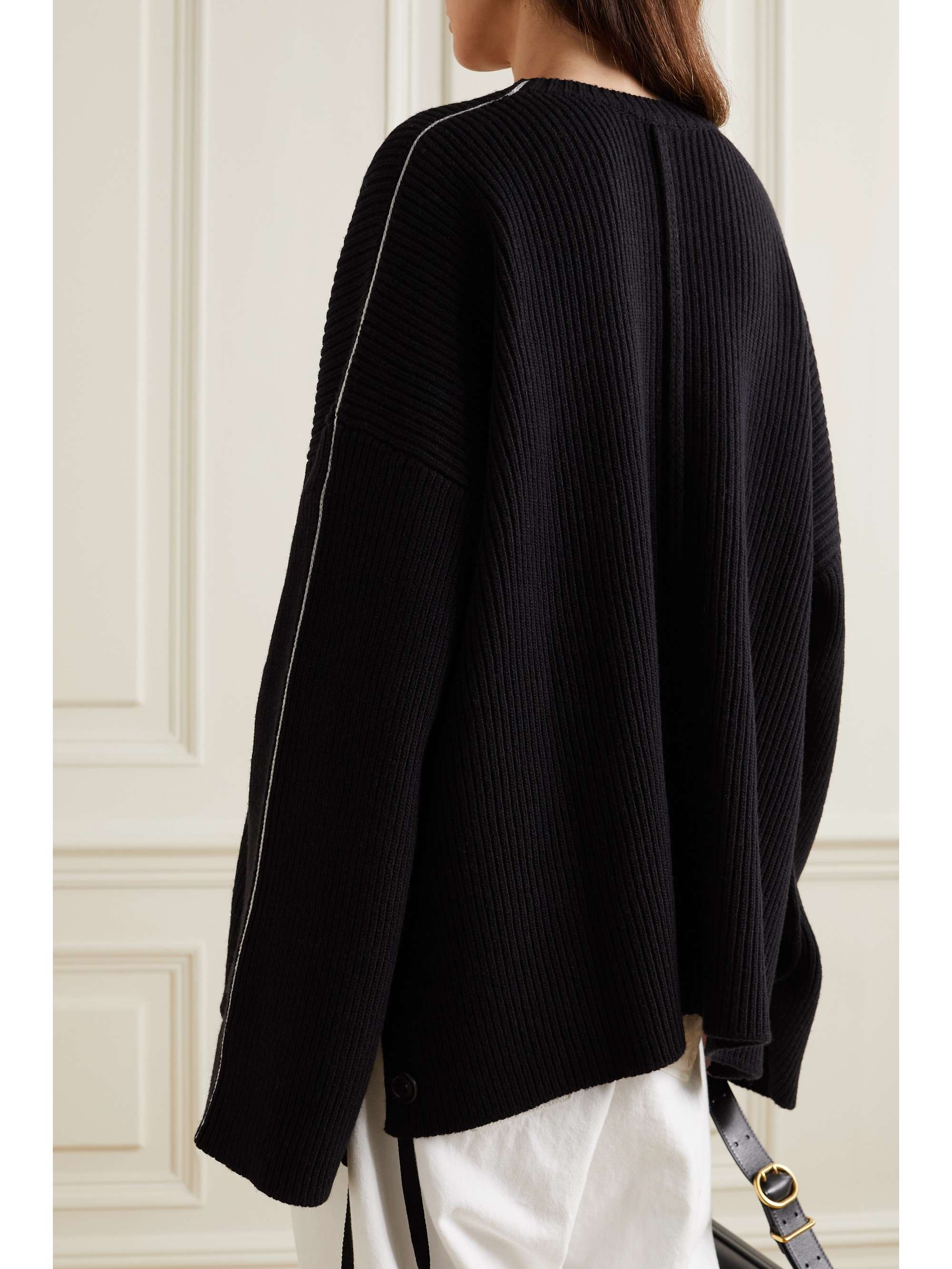 PETER DO Button-detailed merino wool and cashmere-blend sweater