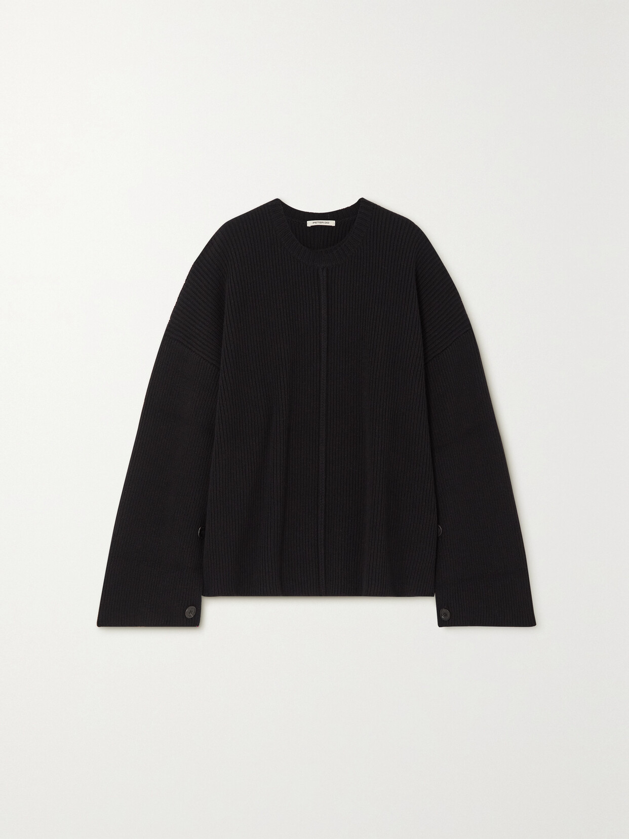 Peter Do Button-detailed Merino Wool And Cashmere-blend Sweater In Black
