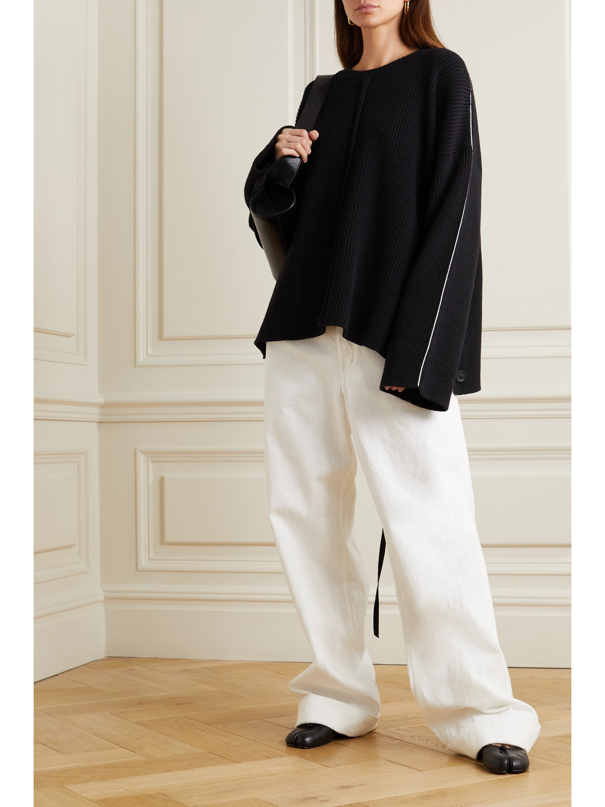 Peter Do Button-detailed Merino Wool And Cashmere-blend Sweater In Black