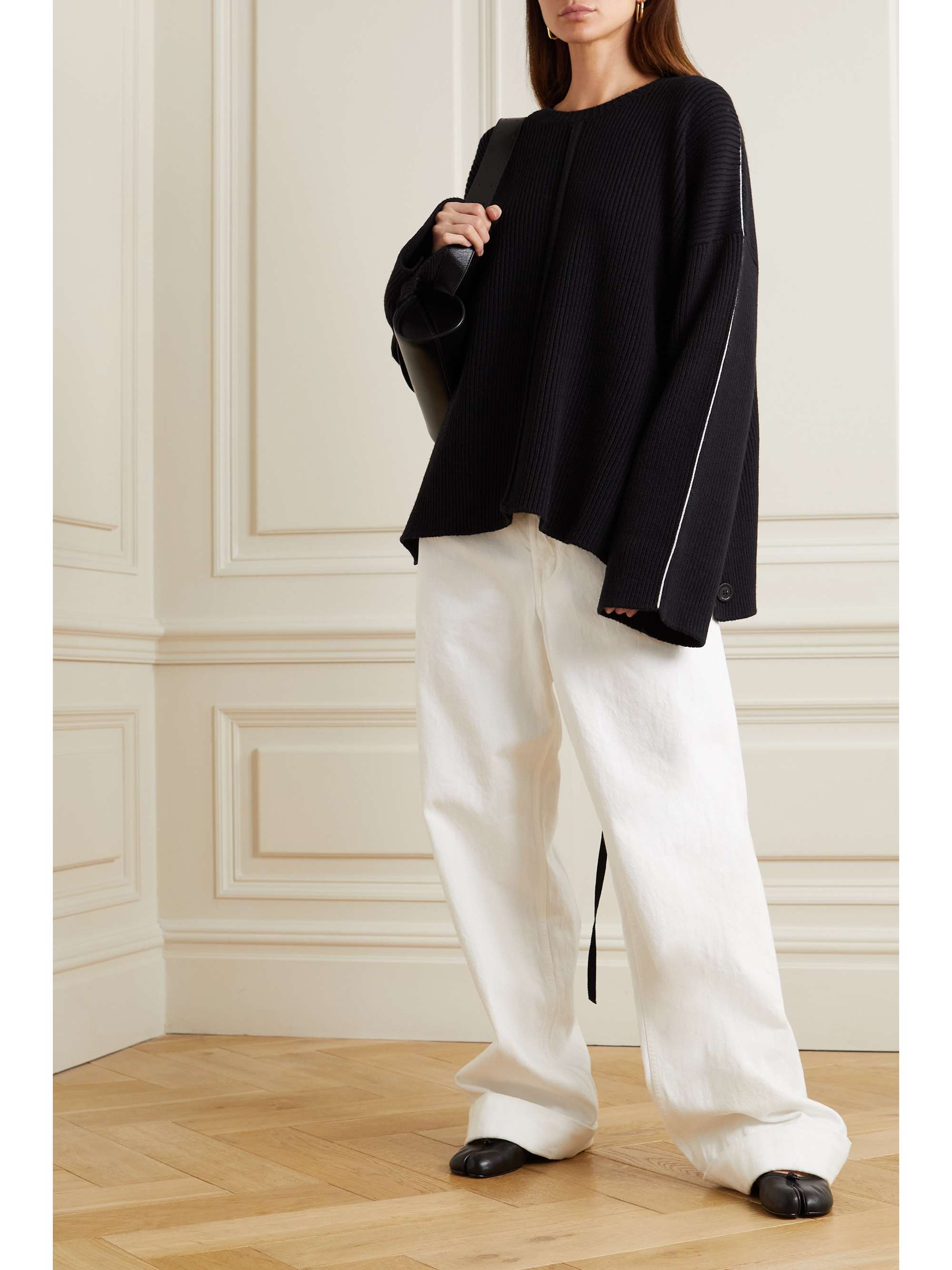 PETER DO Button-detailed merino wool and cashmere-blend sweater