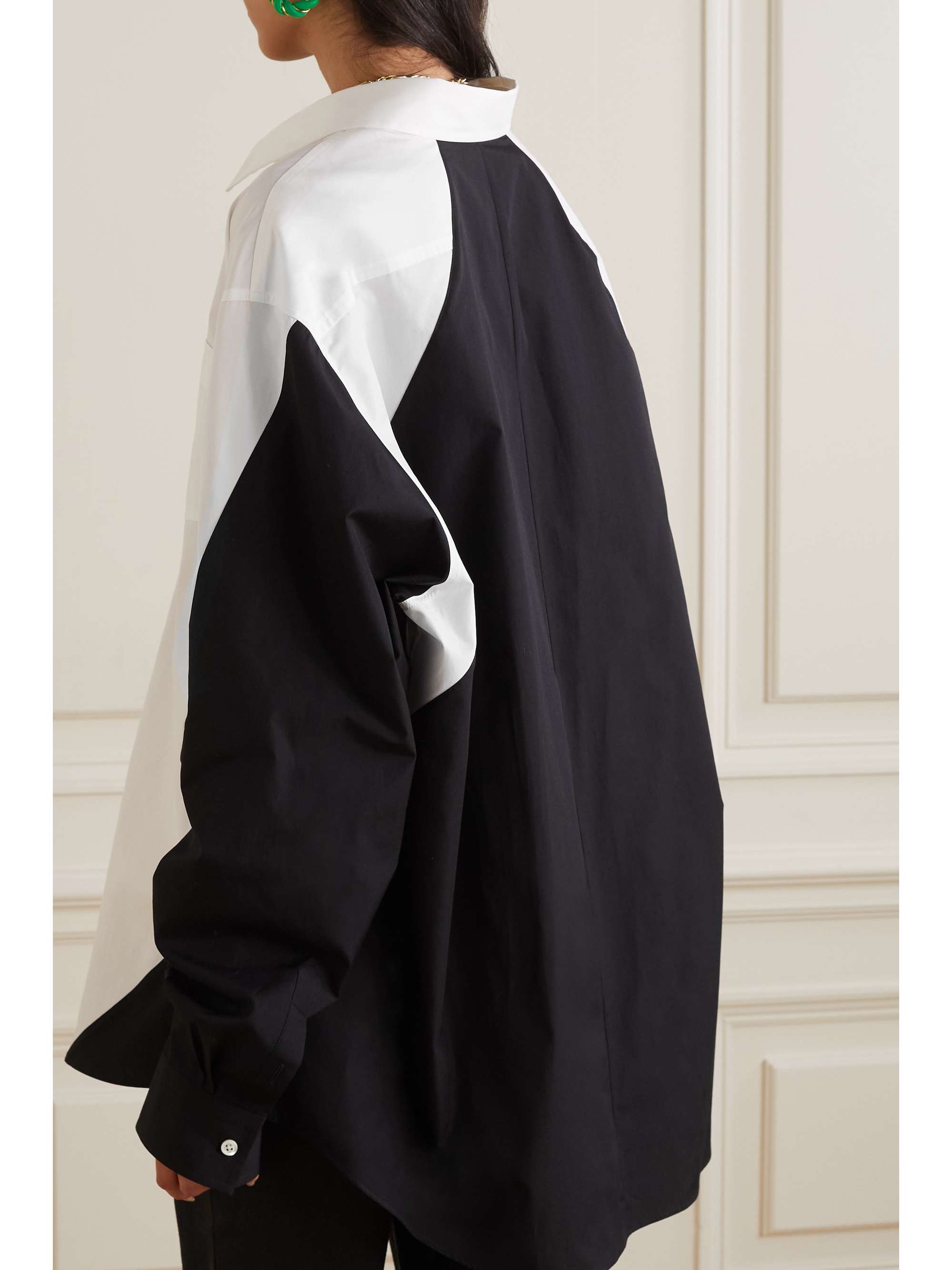 PETER DO Paneled cotton-poplin shirt