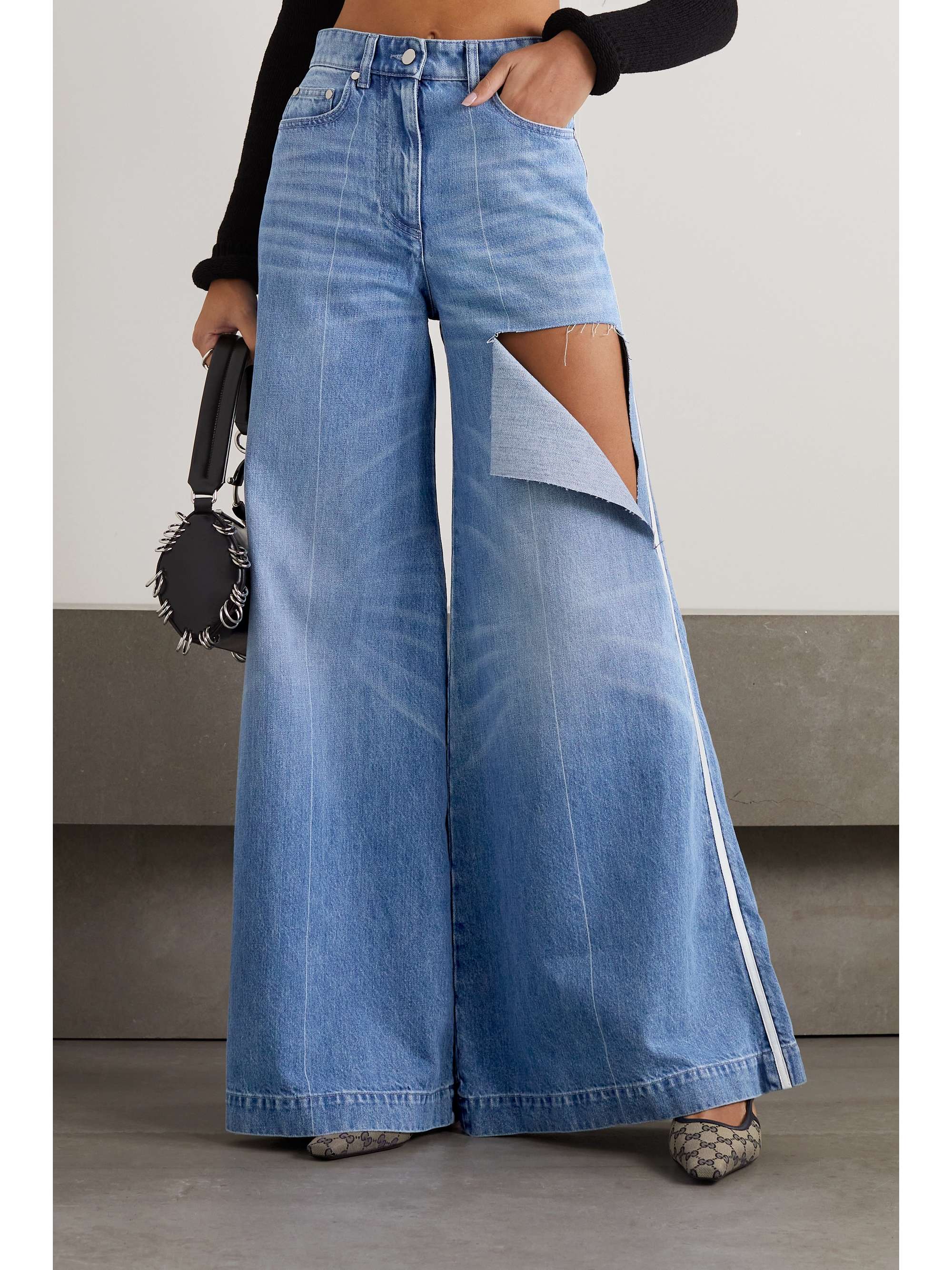 PETER DO Distressed high-rise wide-leg jeans | NET-A-PORTER