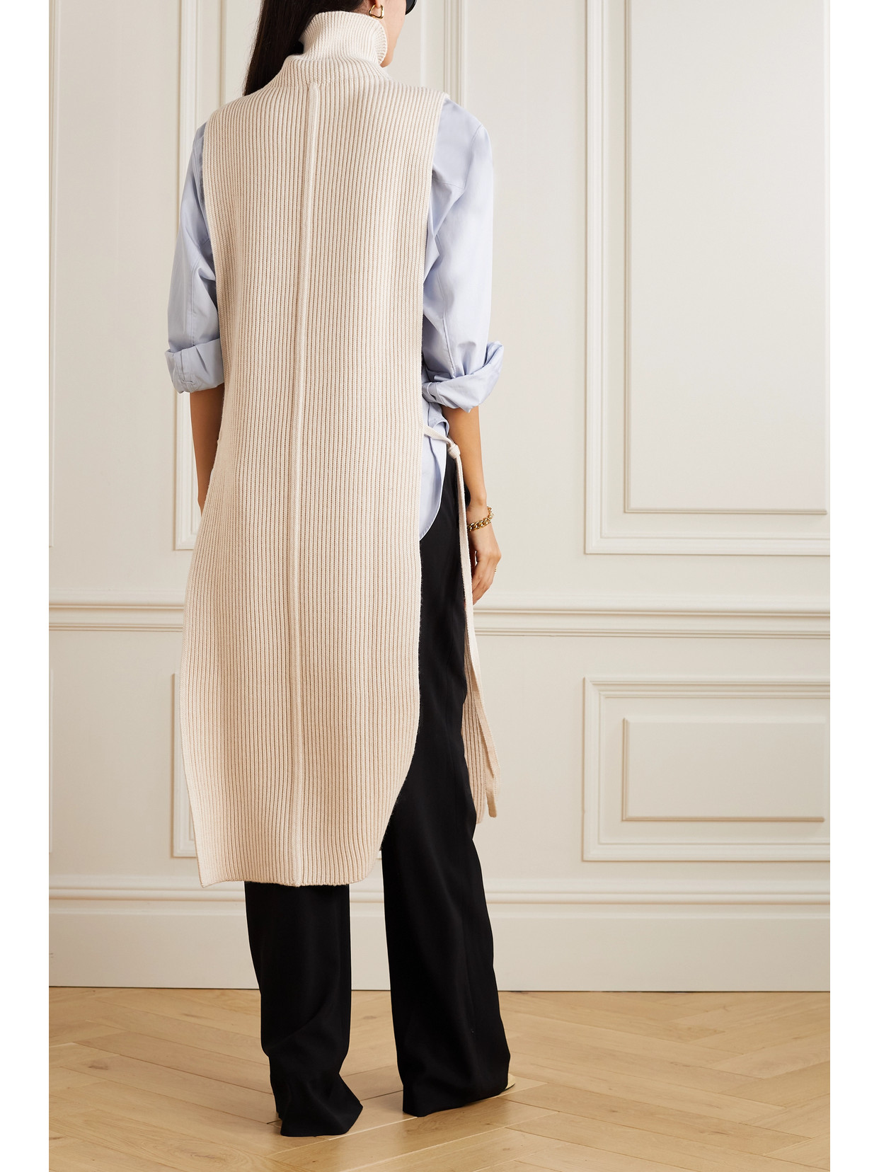 Peter Do Ribbed Merino Wool Turtleneck Tunic In Neutrals