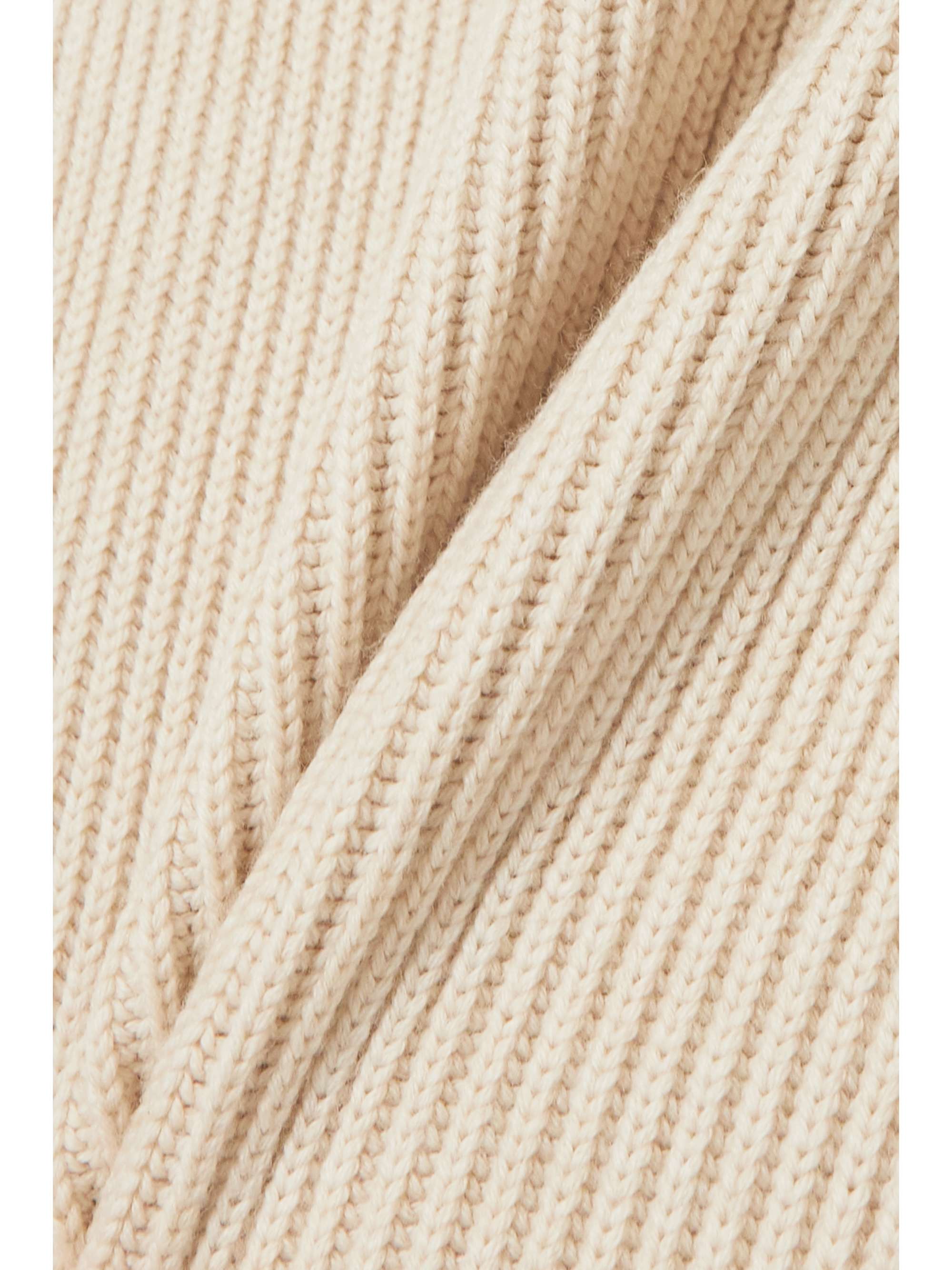 Ribbed merino wool turtleneck tunic