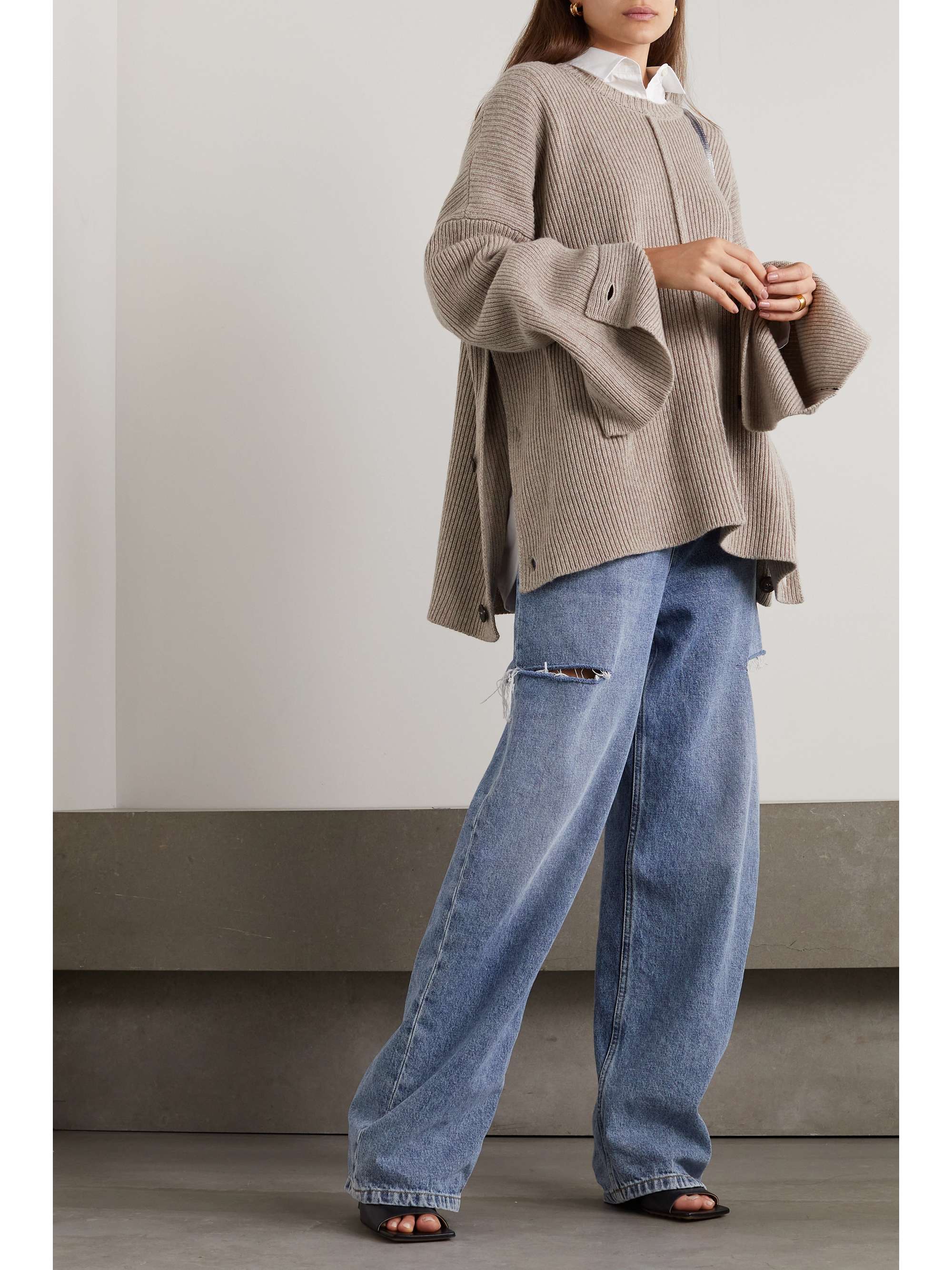 PETER DO Ribbed merino wool and cashmere-blend sweater