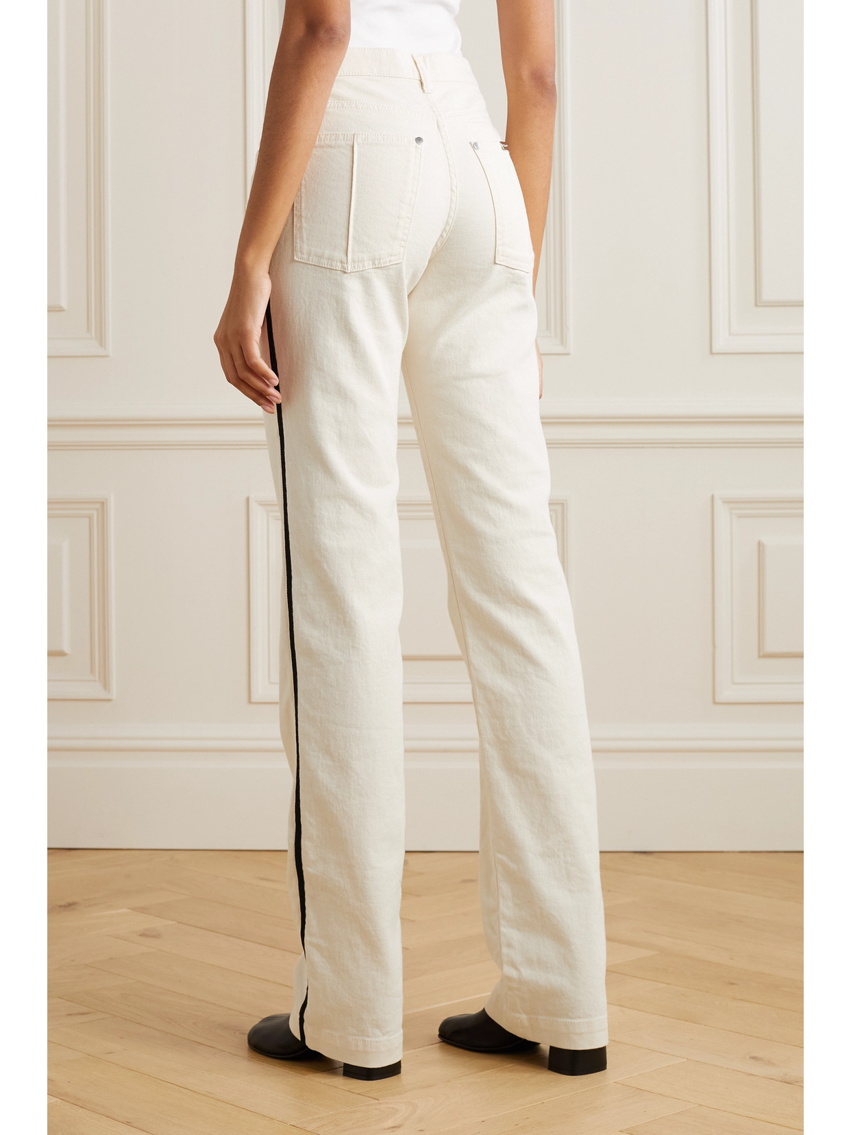 Peter Do High-rise Slim-leg Jeans In Off-white
