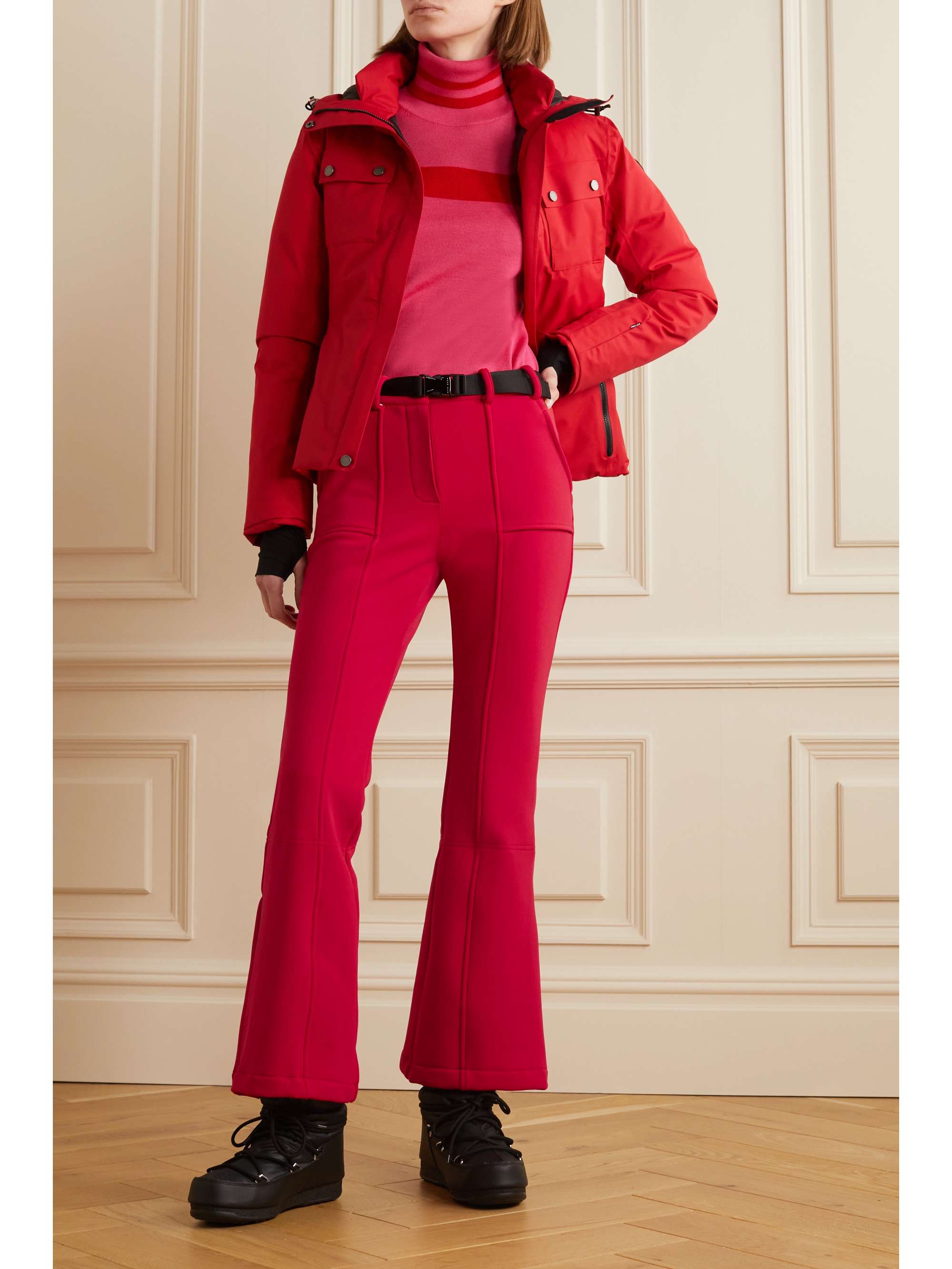 Aurora high-rise softshell flared ski pants in pink - Perfect