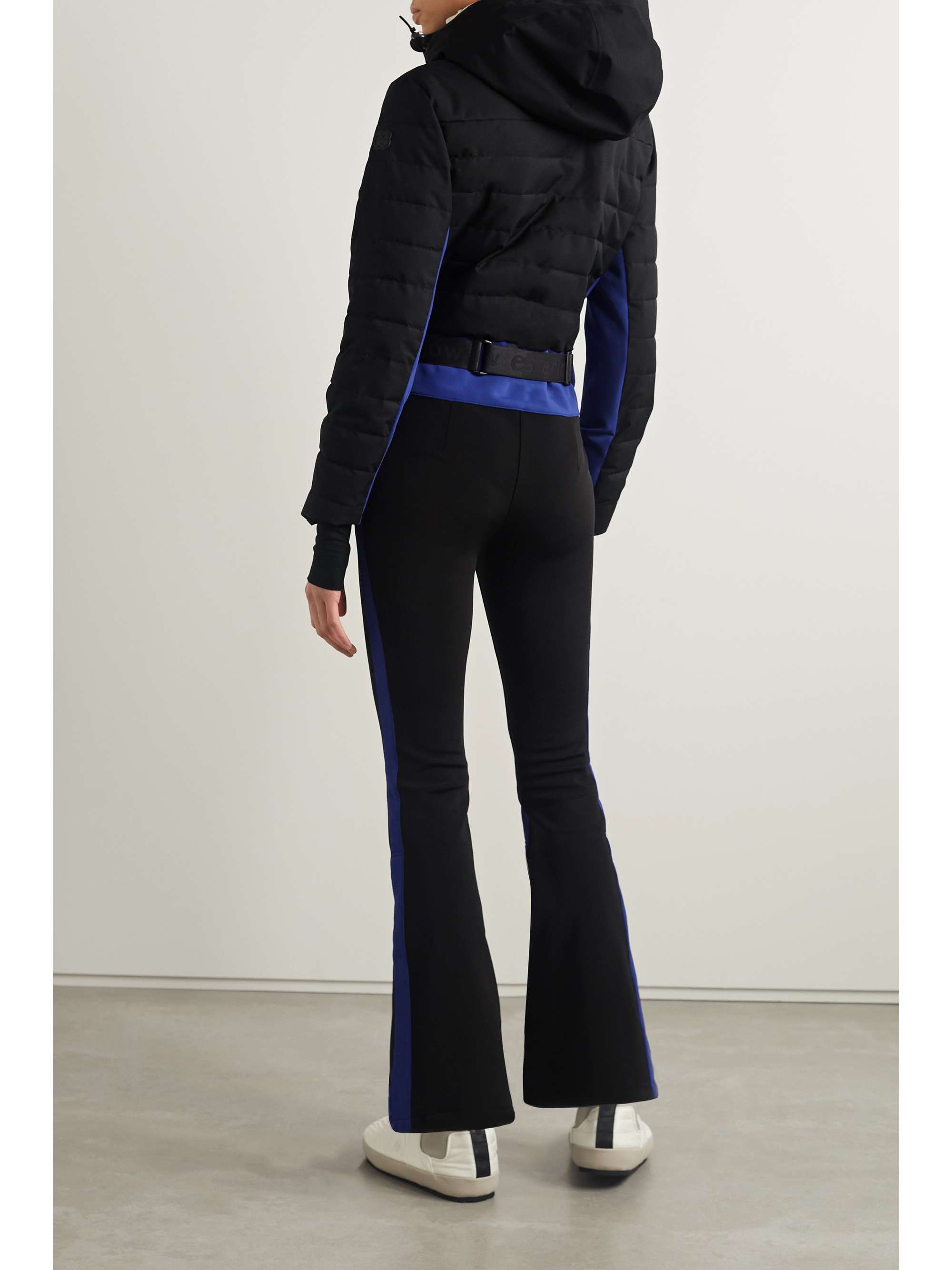 ERIN SNOW Luna hooded belted striped recycled Eco-Sporty ski suit