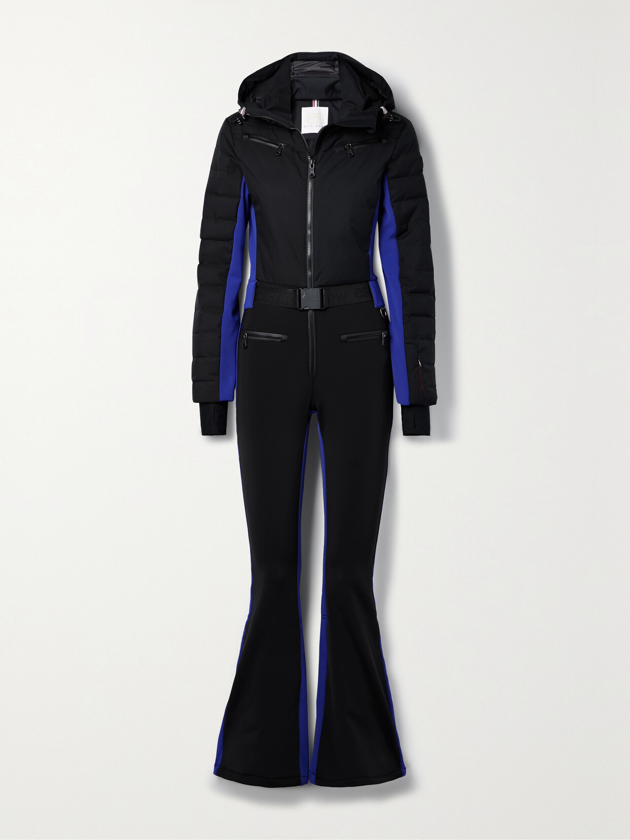 ERIN SNOW + NET SUSTAIN LUNA HOODED BELTED STRIPED ECO SPORTY SKI SUIT