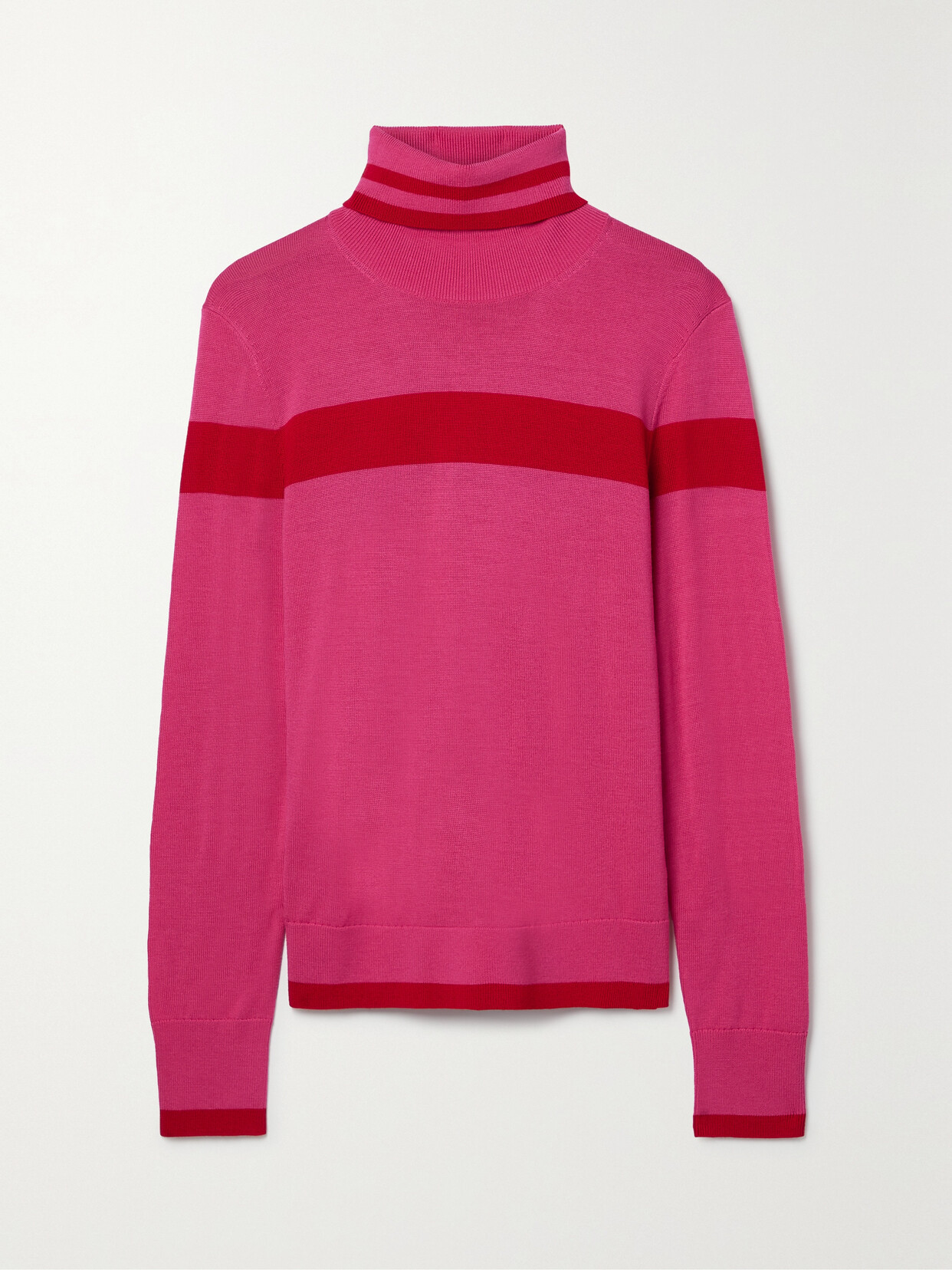 Erin Snow - + Net Sustain Kito Ii Striped Merino Wool Turtleneck Sweater - Pink