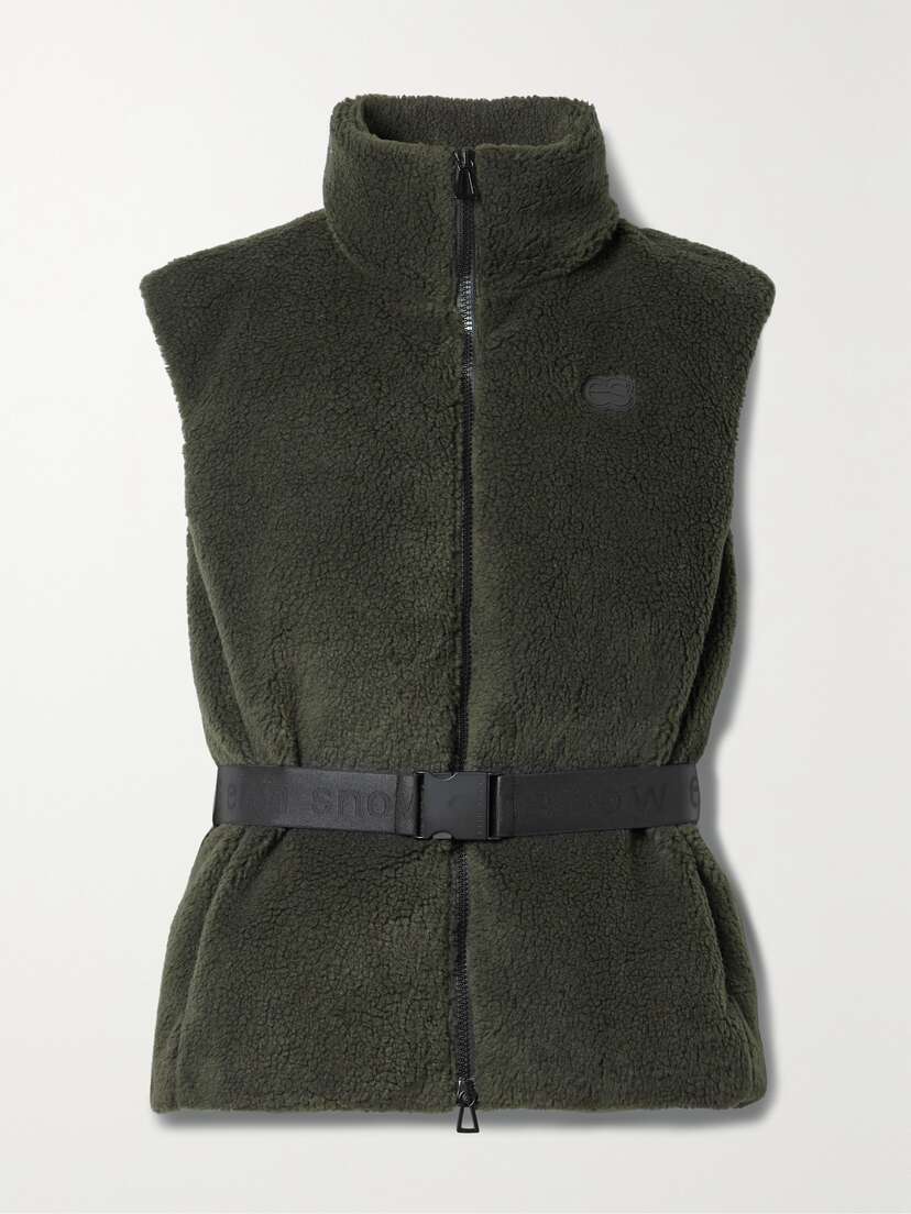 Erin Snow + Net Sustain Nix Belted Recycled-fleece Vest - x large