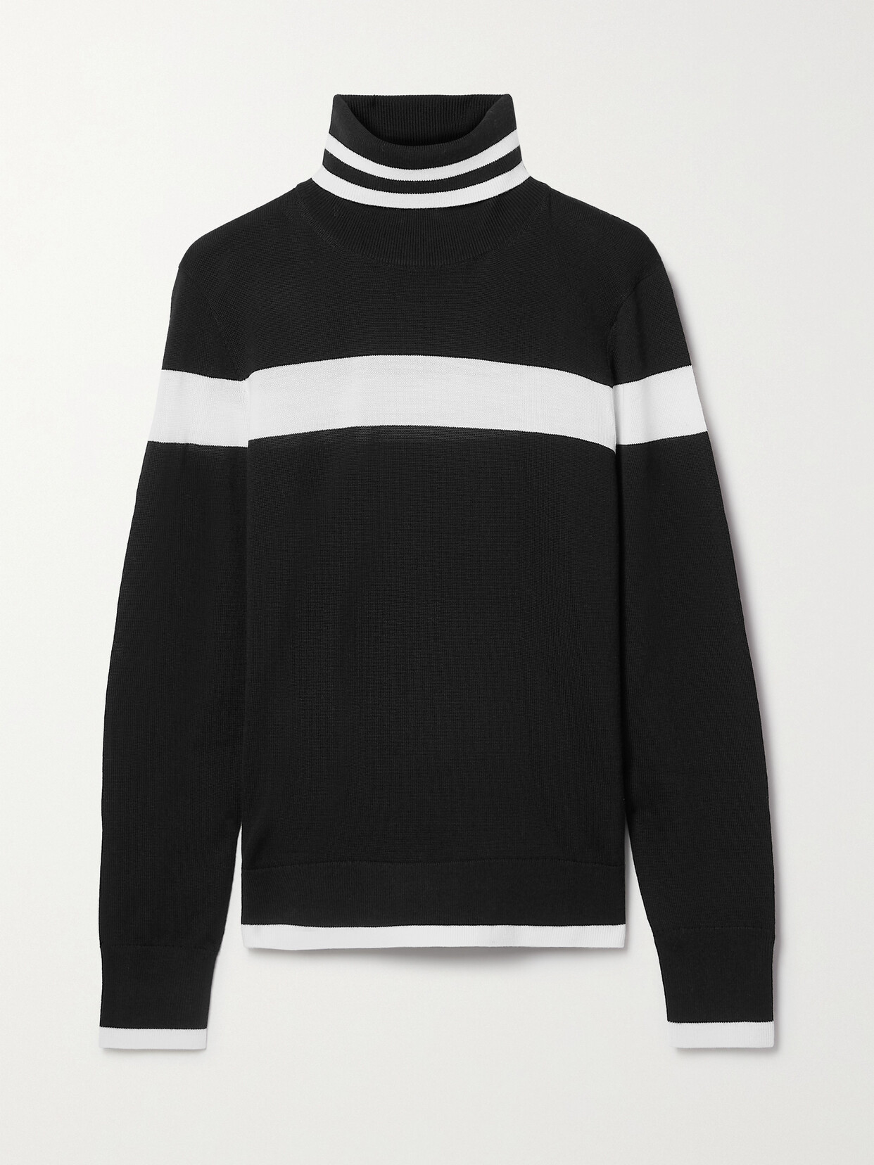 Erin Snow - Kito Ii Striped Wool Turtleneck Sweater - Black