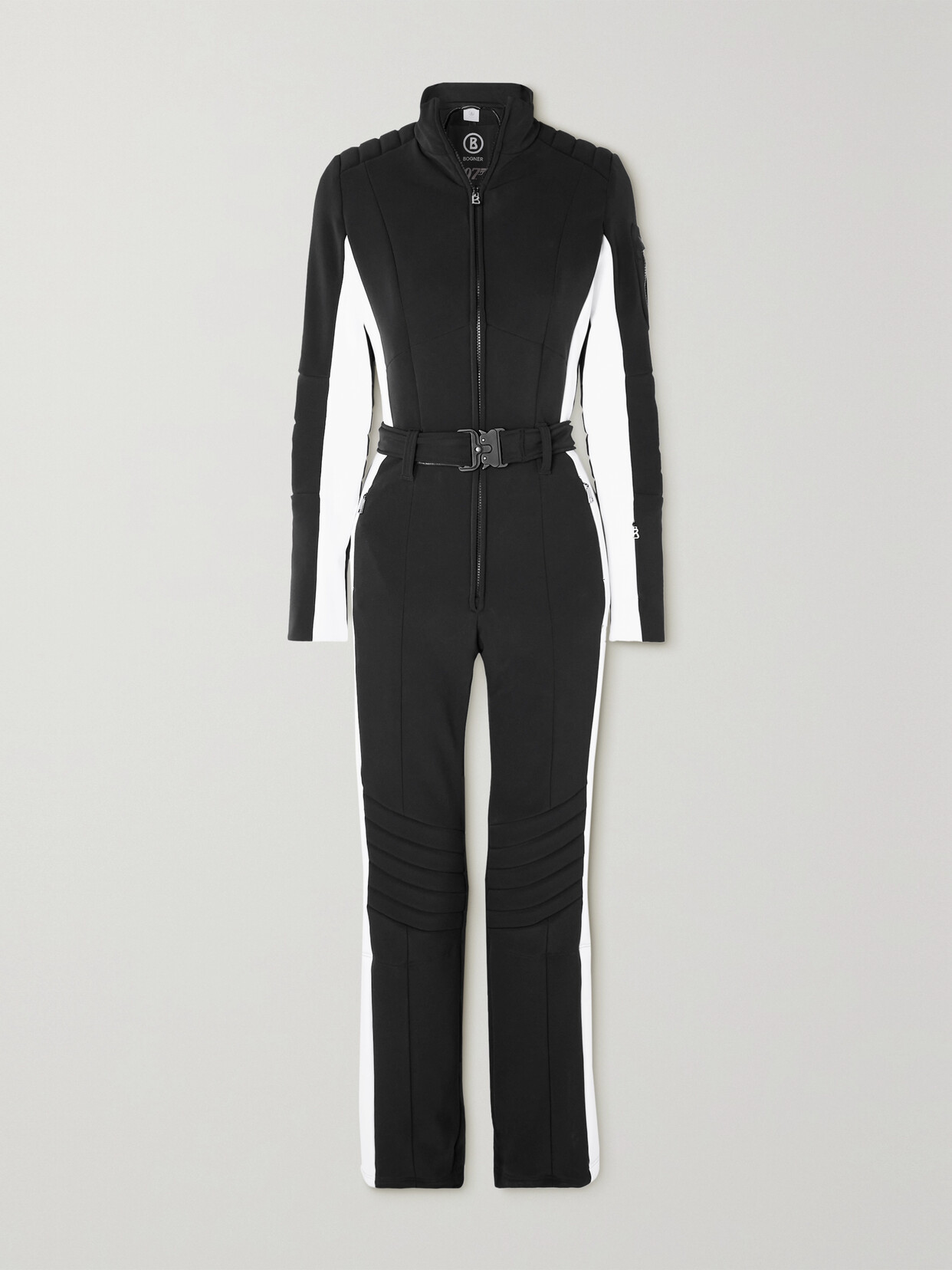 Bogner - + 007 Bond Belted Striped Stretch Ski Suit - Black