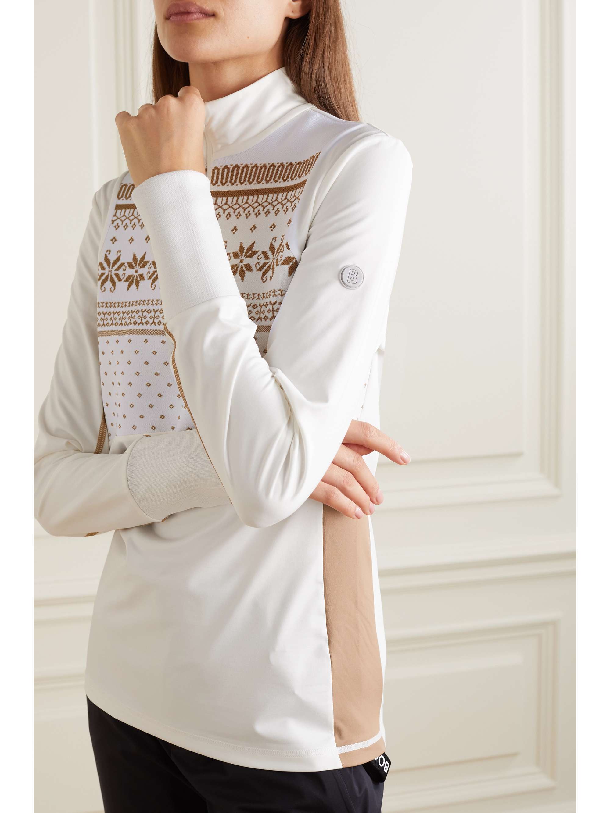 BOGNER Jorina Skioberteil aus Stretch-Jersey mit Fair-Isle-Muster und Shell-Einsätzen