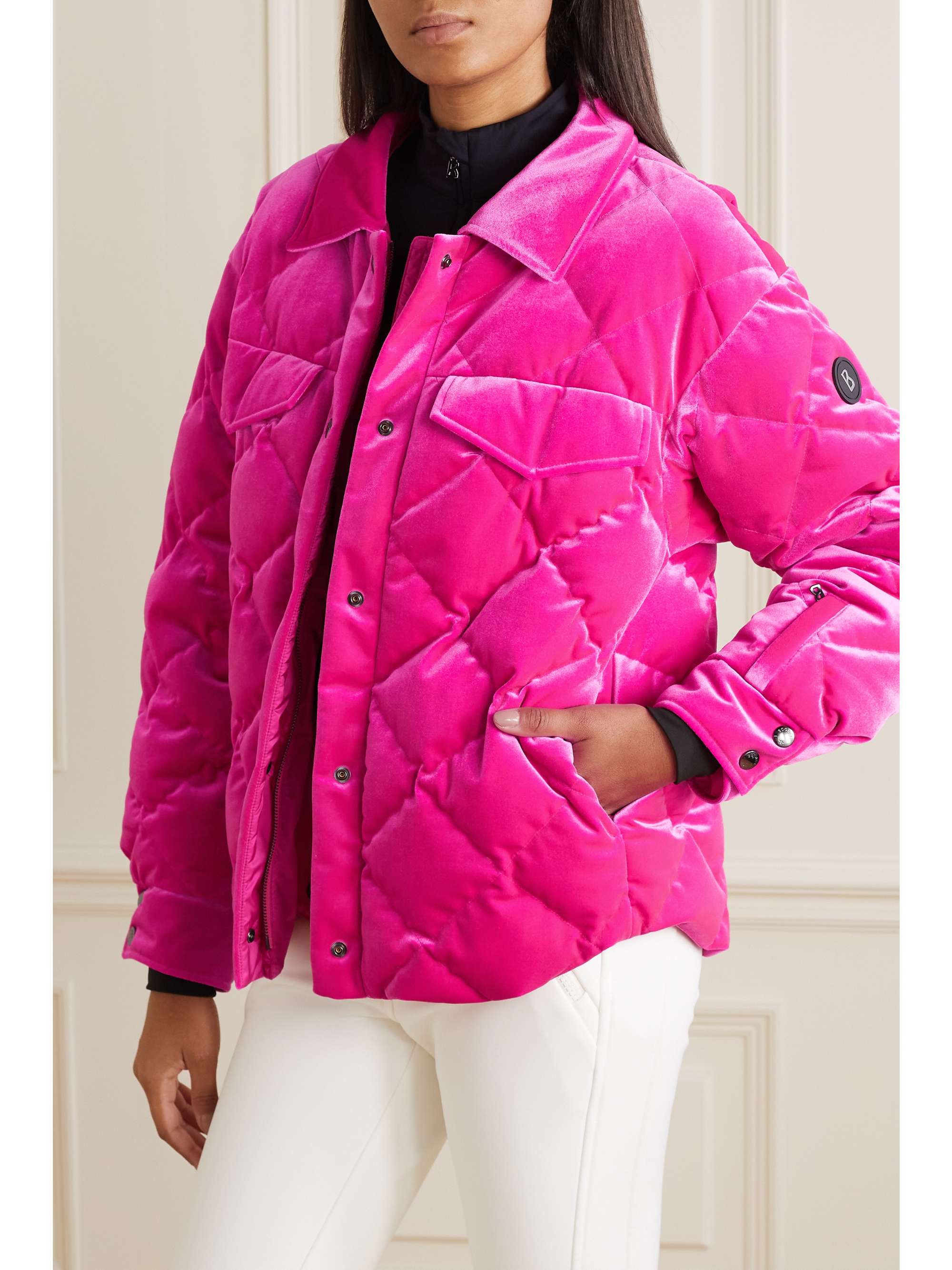 BOGNER Vela-D quilted velvet down ski jacket