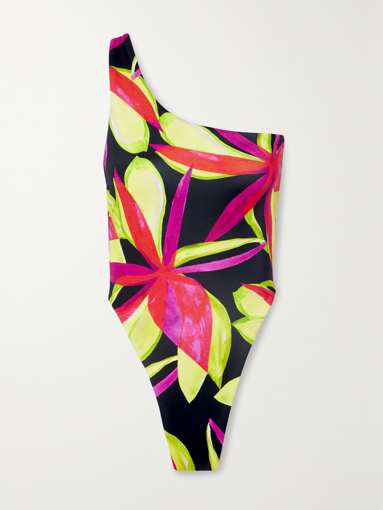 Louisa Ballou One-shoulder Printed Recycled Swimsuit - Pink