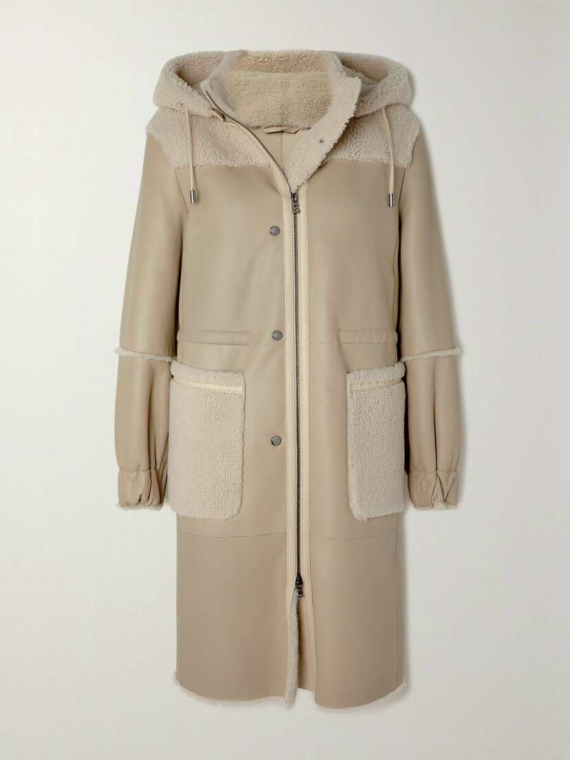Bogner Claire-l Hooded Paneled Shearling Coat