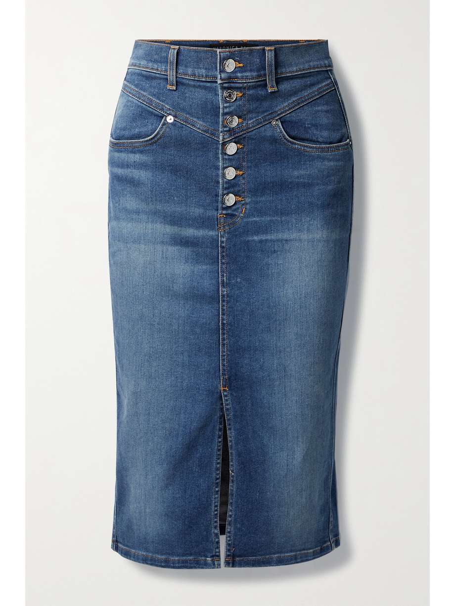 Contoured Denim Skirt