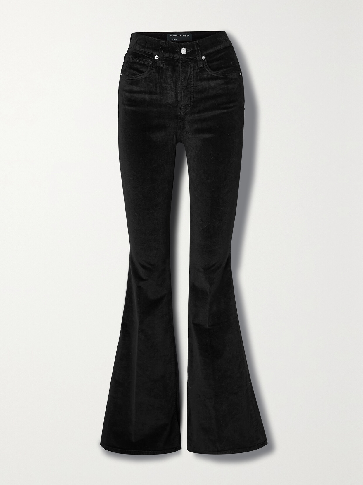 Veronica Beard Sheridan Cotton-blend Velvet Flared Pants - Black