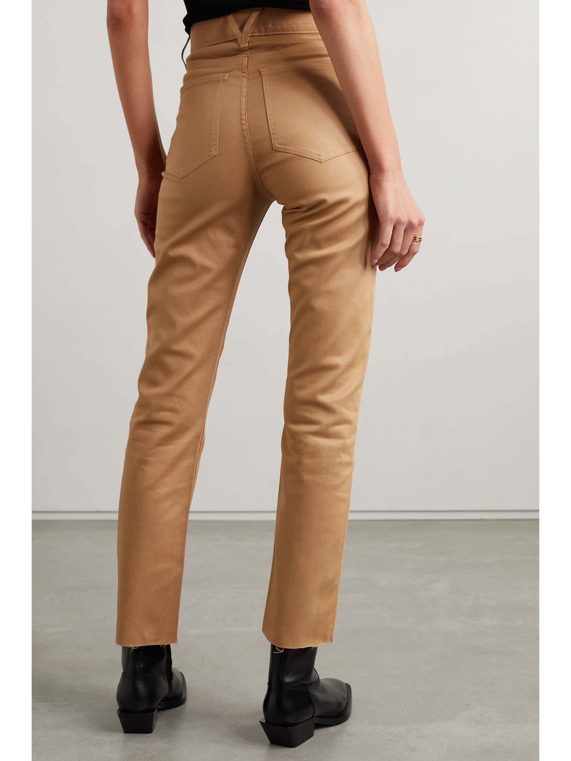 VERONICA BEARD Ryleigh high-rise straight-leg coated-denim jeans