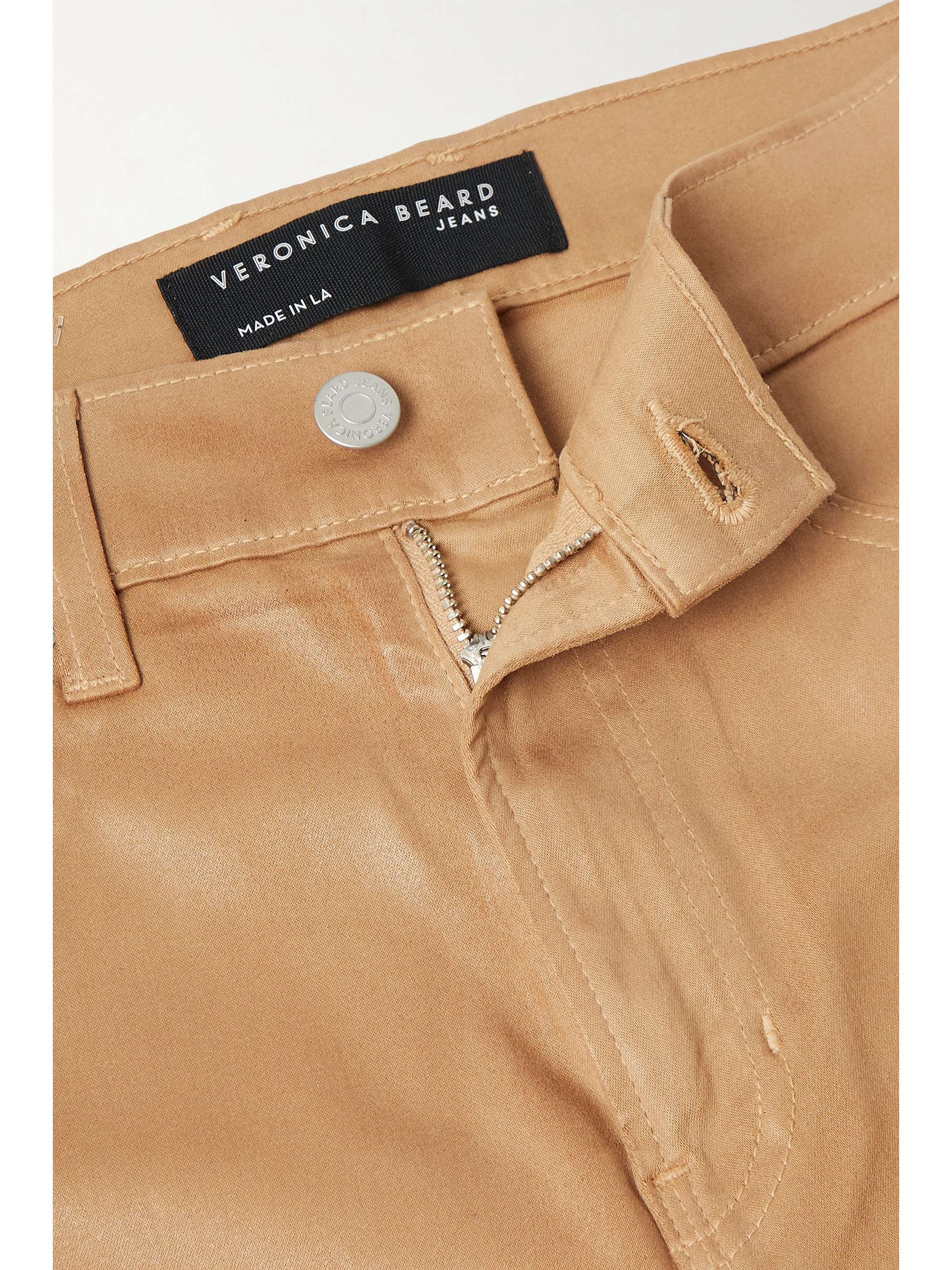 VERONICA BEARD Ryleigh high-rise straight-leg coated-denim jeans
