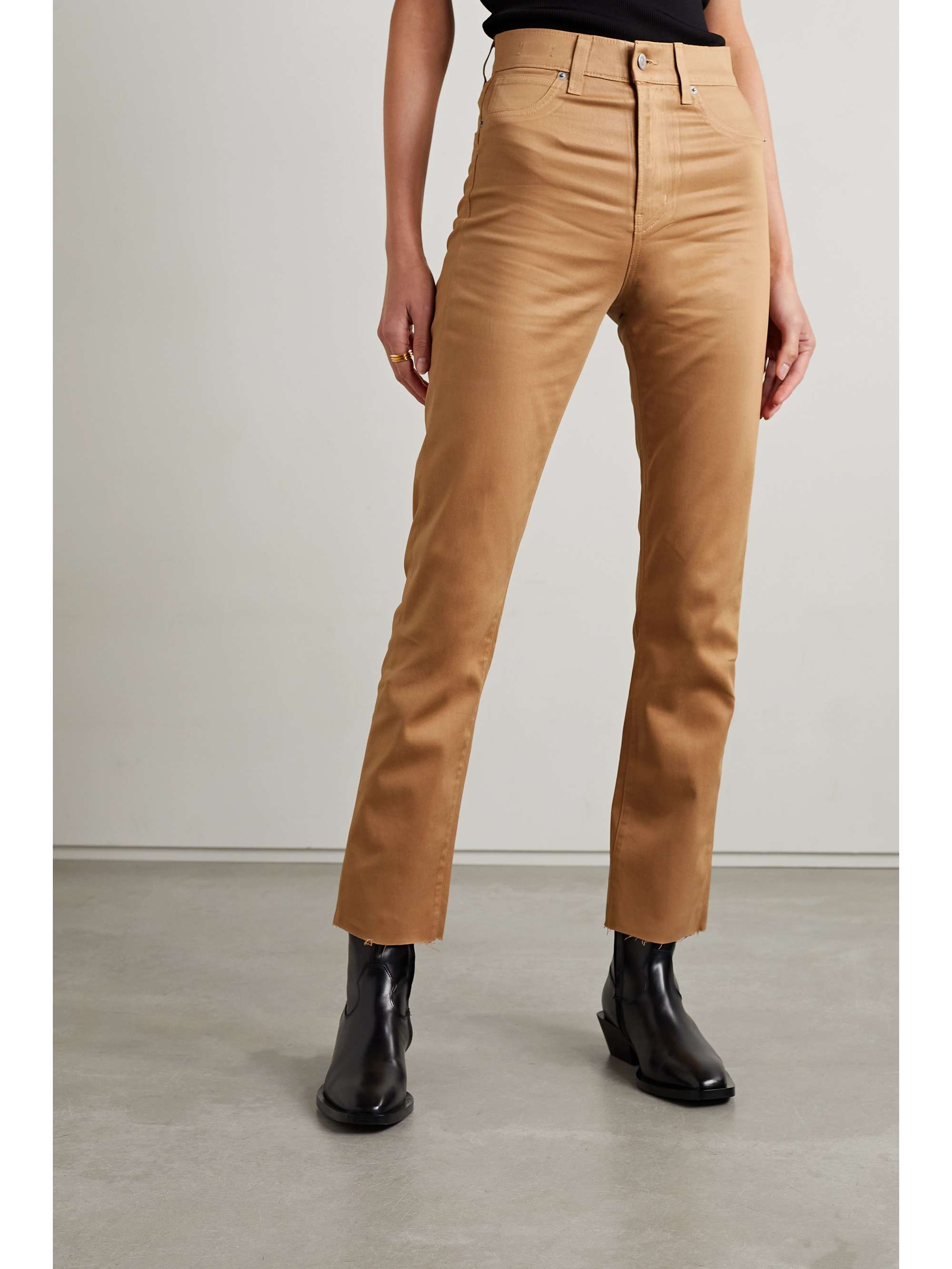 VERONICA BEARD Ryleigh high-rise straight-leg coated-denim jeans