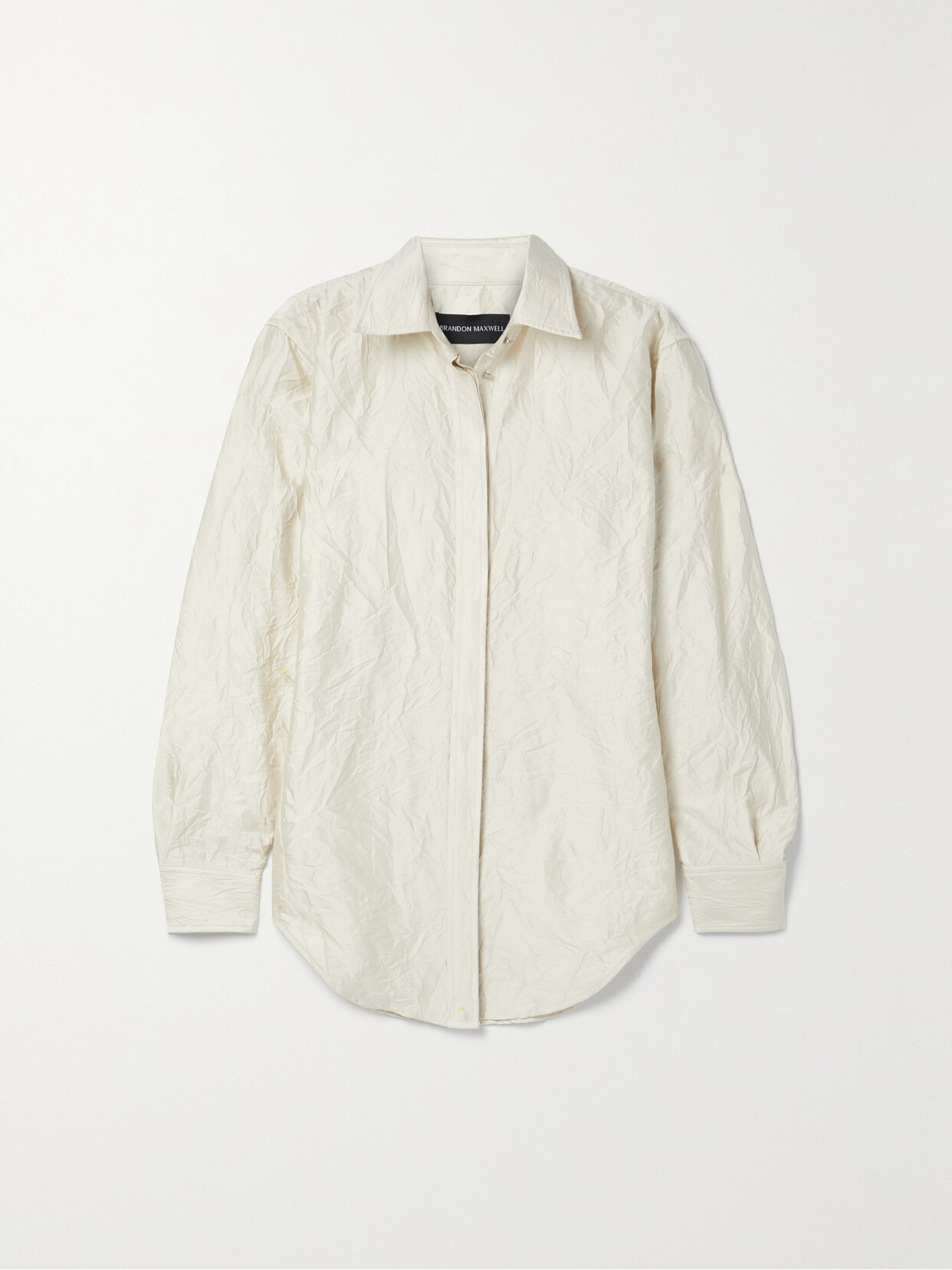 Brandon Maxwell The Allie Crinkled Satin-twill Shirt - Off-white