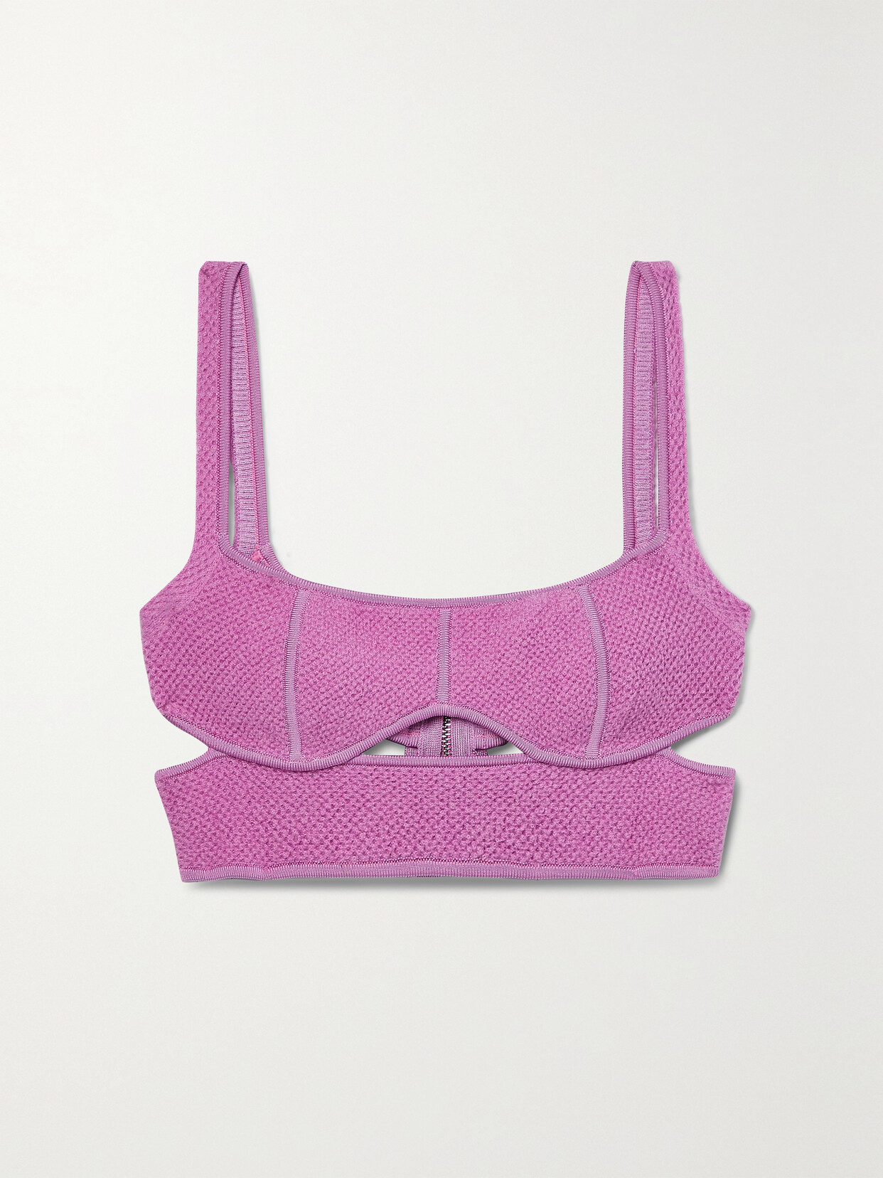 Hervé Léger Cropped Cutout Textured-bandage Top