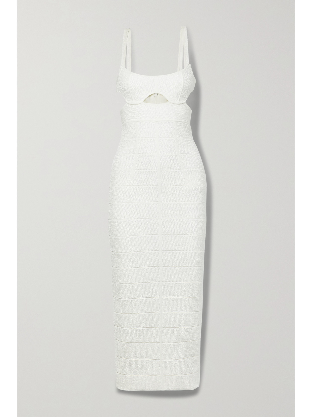 Hervé Léger - Cutout Textured-bandage Midi Dress - Ivory
