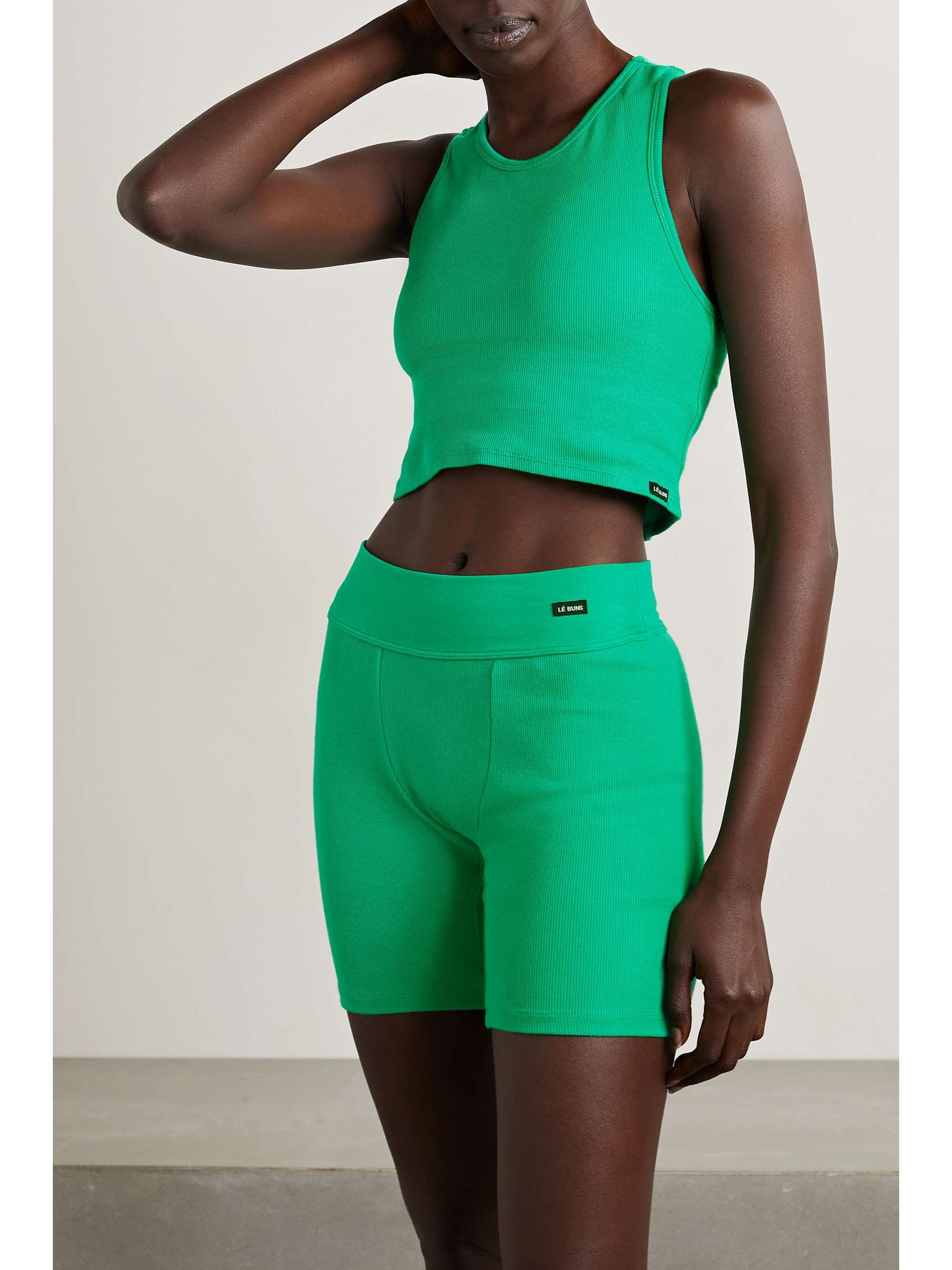 LÉ BUNS Taylor ribbed cotton jersey shorts NETAPORTER