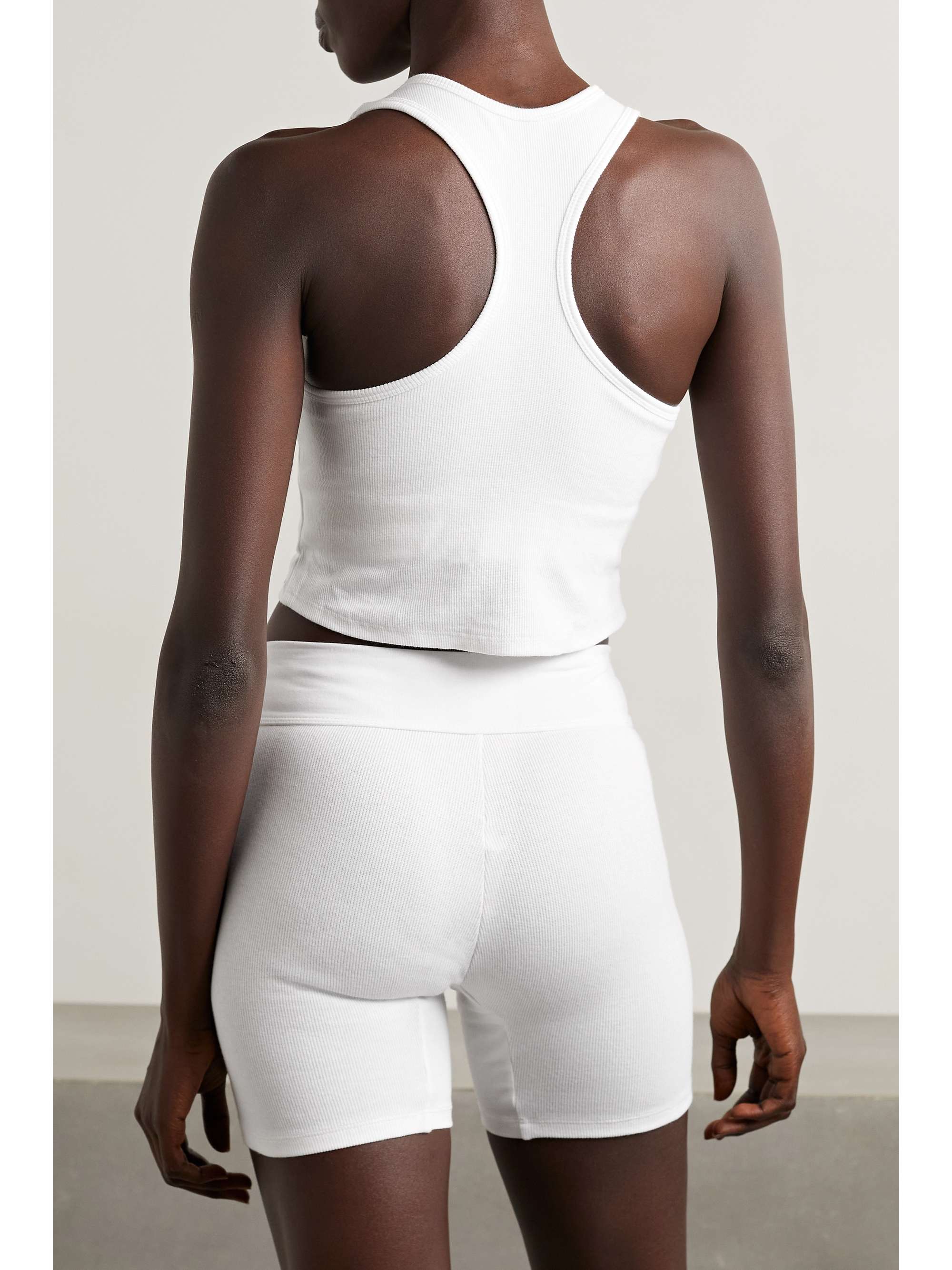 LÉ BUNS Luna cropped ribbed stretch-organic cotton jersey tank
