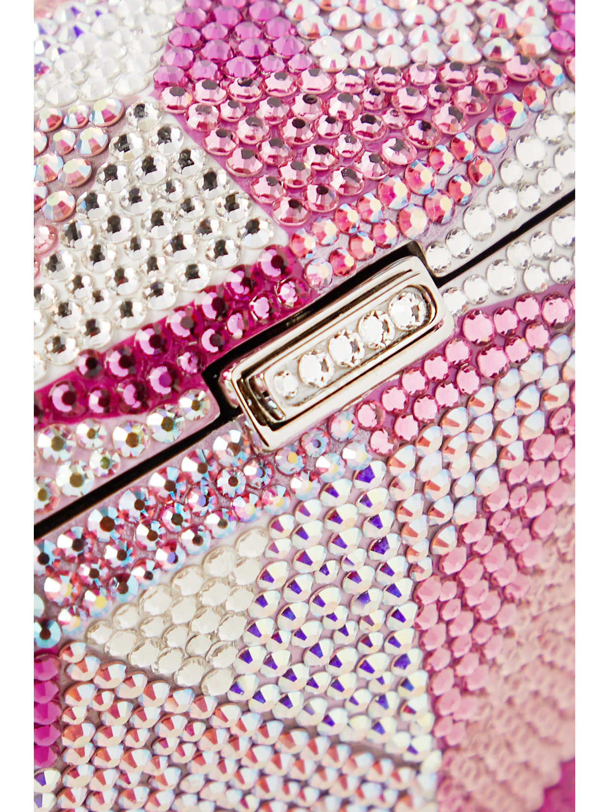 Shop Judith Leiber Diamond Crystal-embellished Silver-tone Clutch In Pink