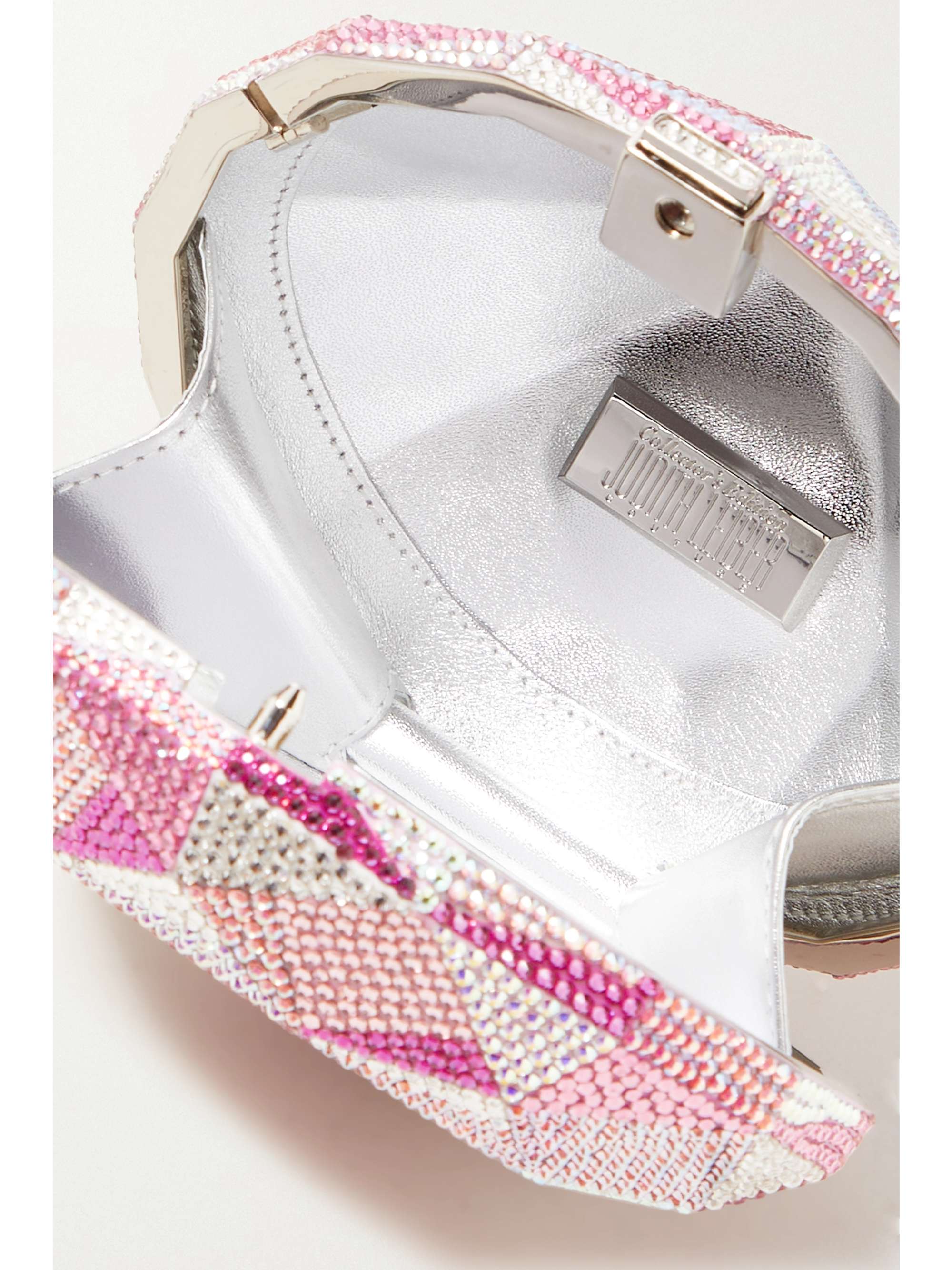 JUDITH LEIBER COUTURE Diamond crystal-embellished silver-tone clutch