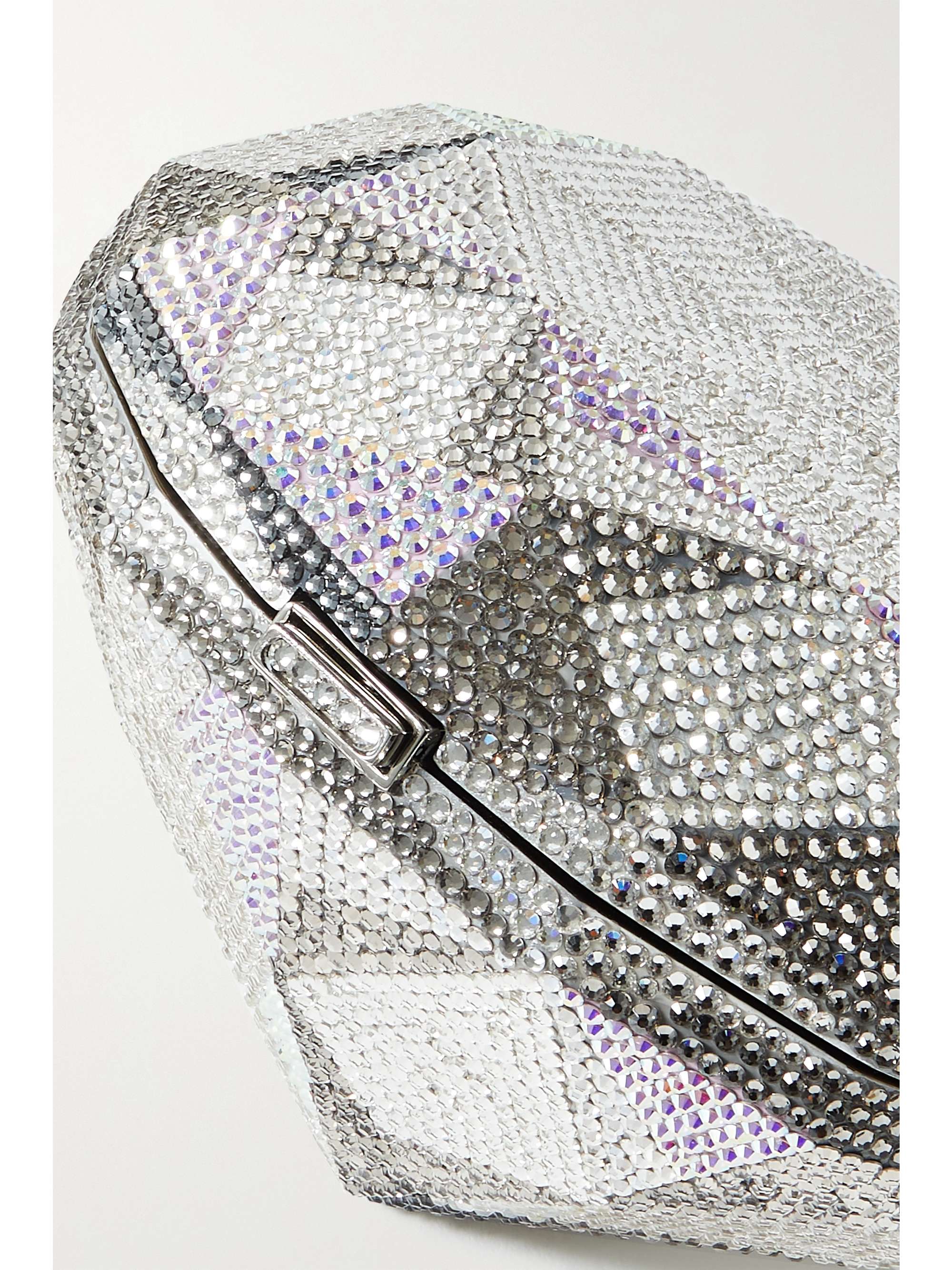 JUDITH LEIBER COUTURE Diamond Flawless crystal-embellished silver-tone clutch