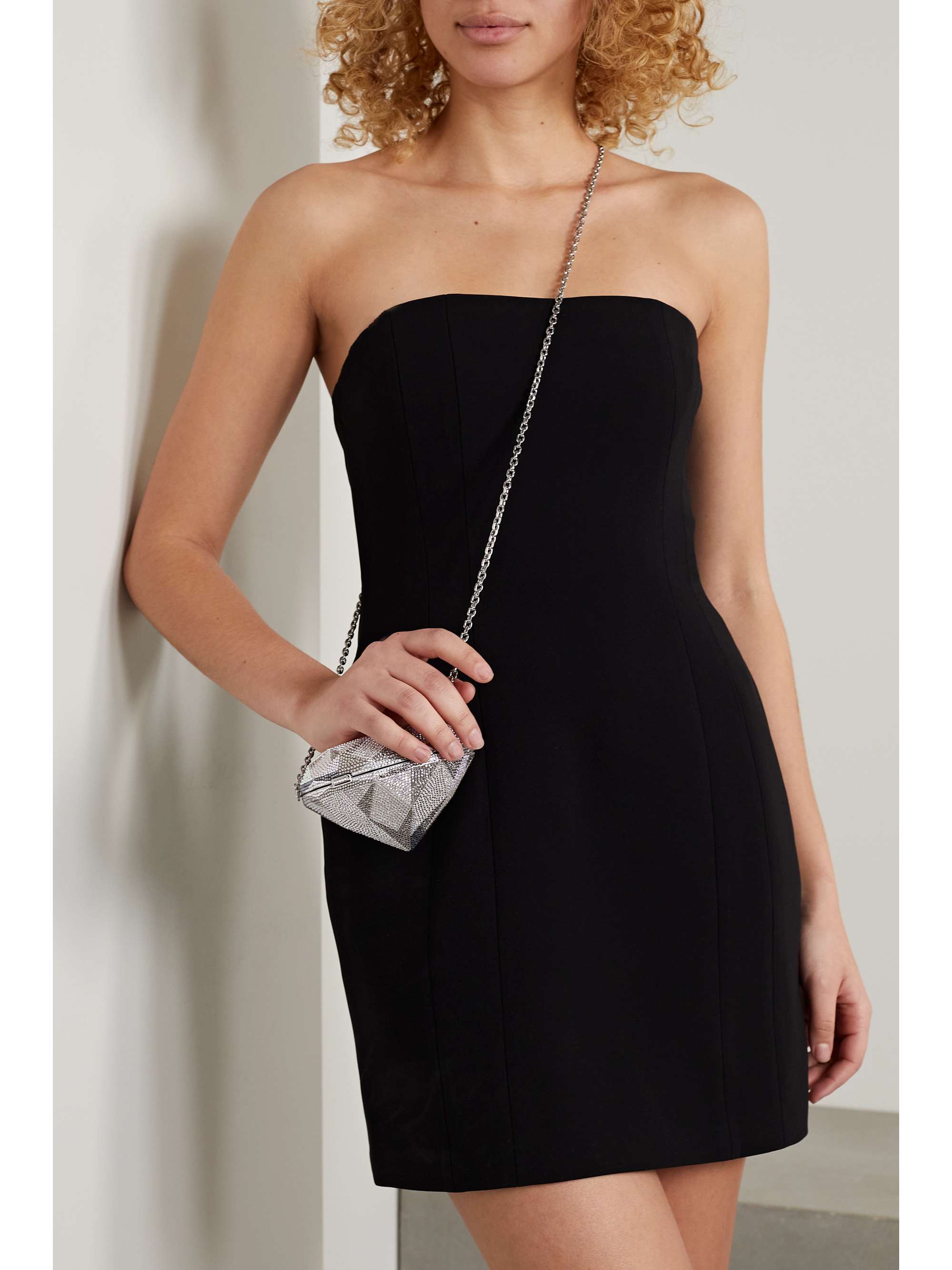 JUDITH LEIBER COUTURE Diamond Flawless crystal-embellished silver-tone clutch