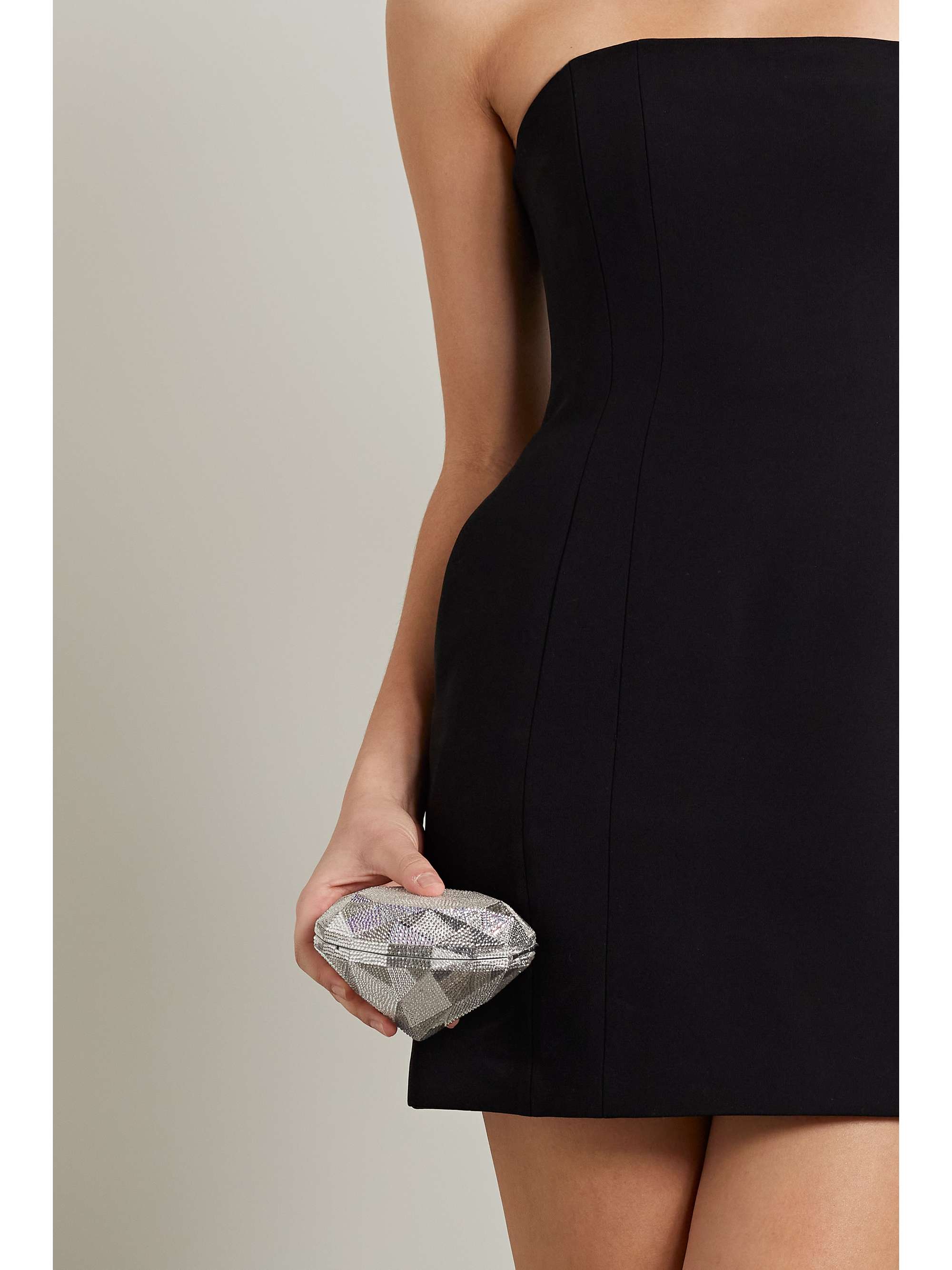 JUDITH LEIBER COUTURE Diamond Flawless crystal-embellished silver-tone clutch